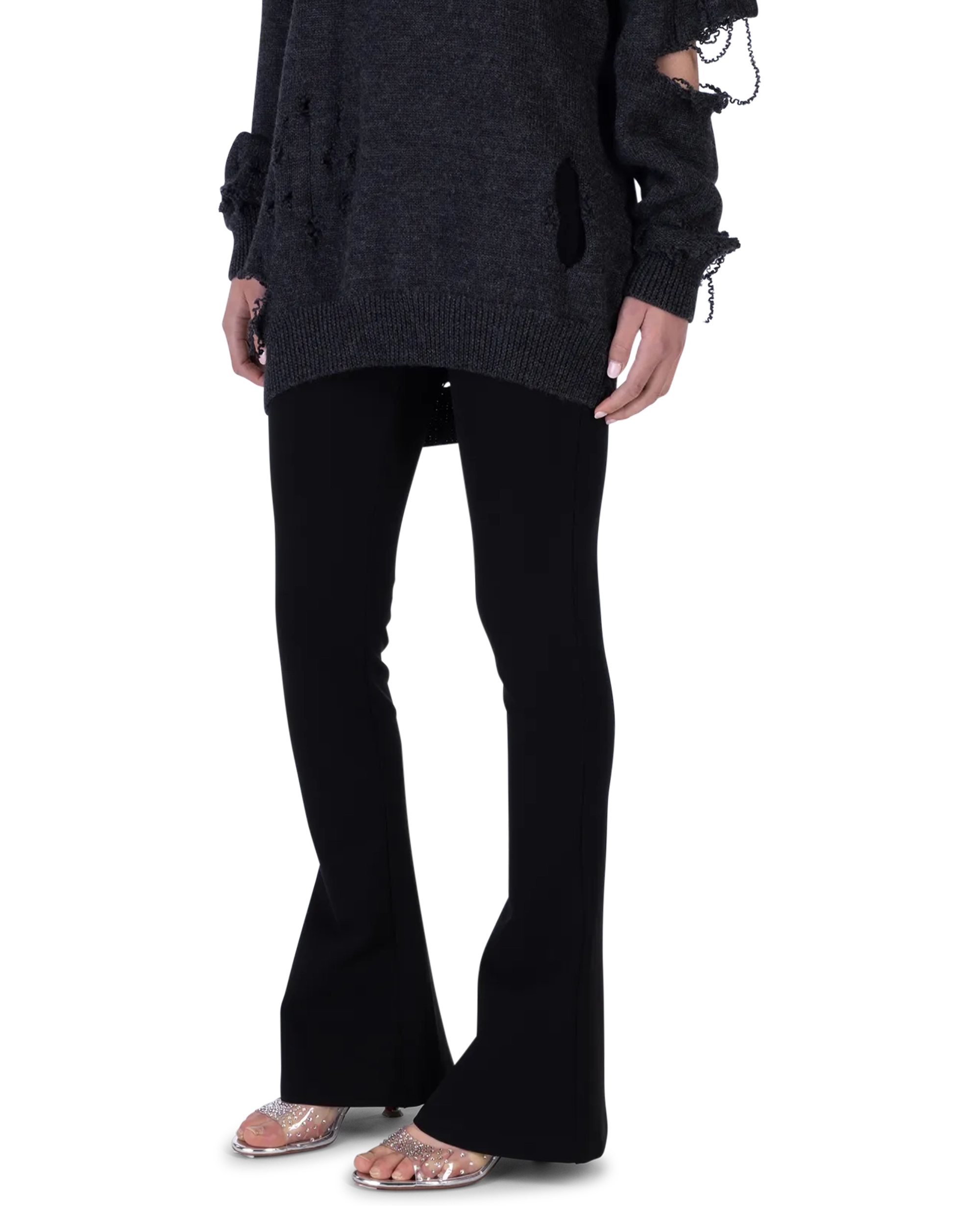 Low Waist Jersey Flare Pants