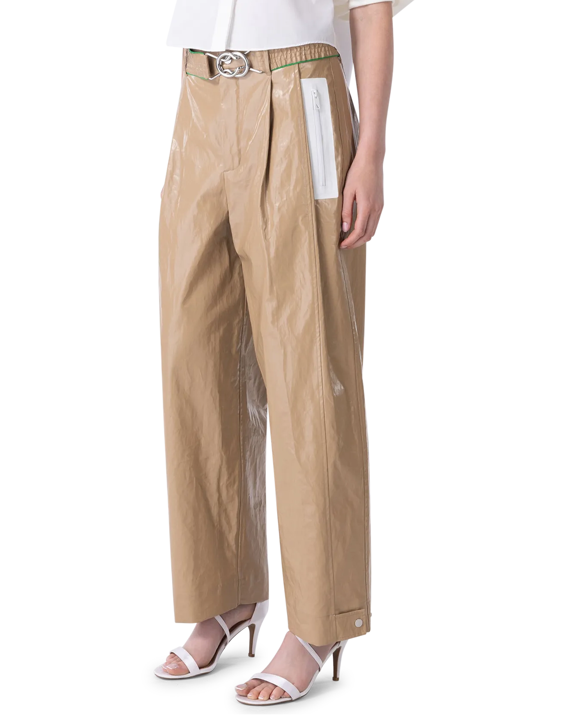 Rubber Coated Linen Pants