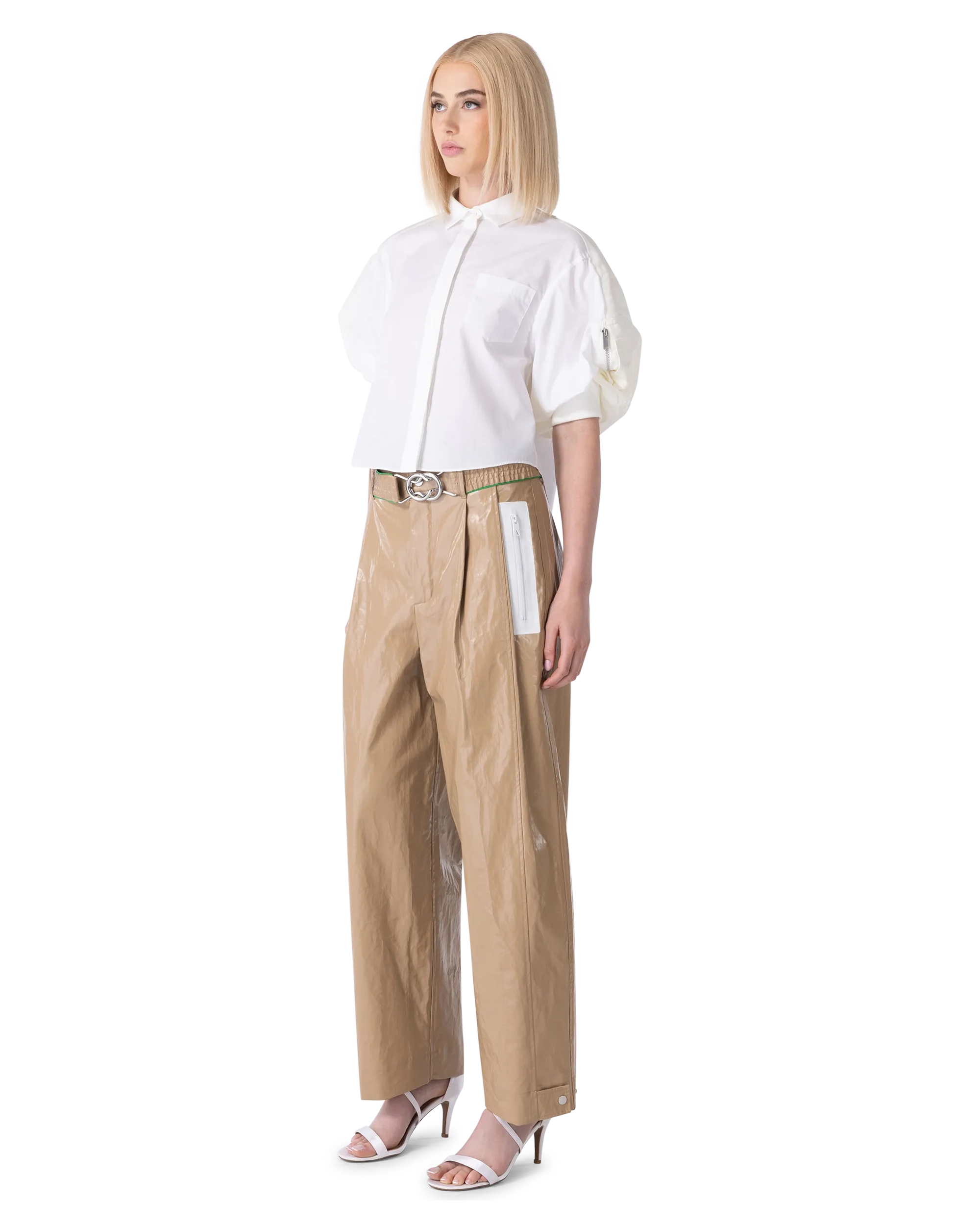Rubber Coated Linen Pants