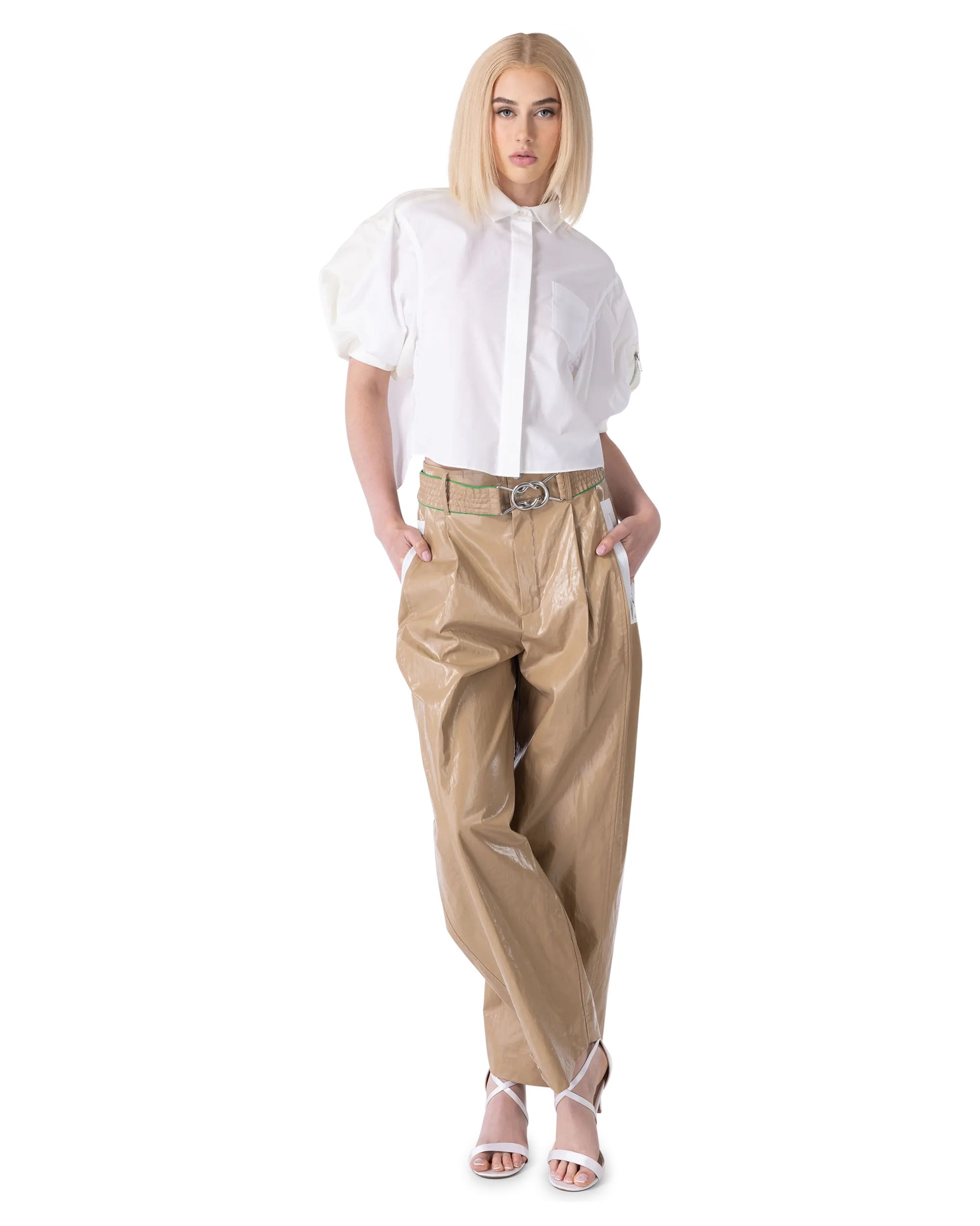 Rubber Coated Linen Pants