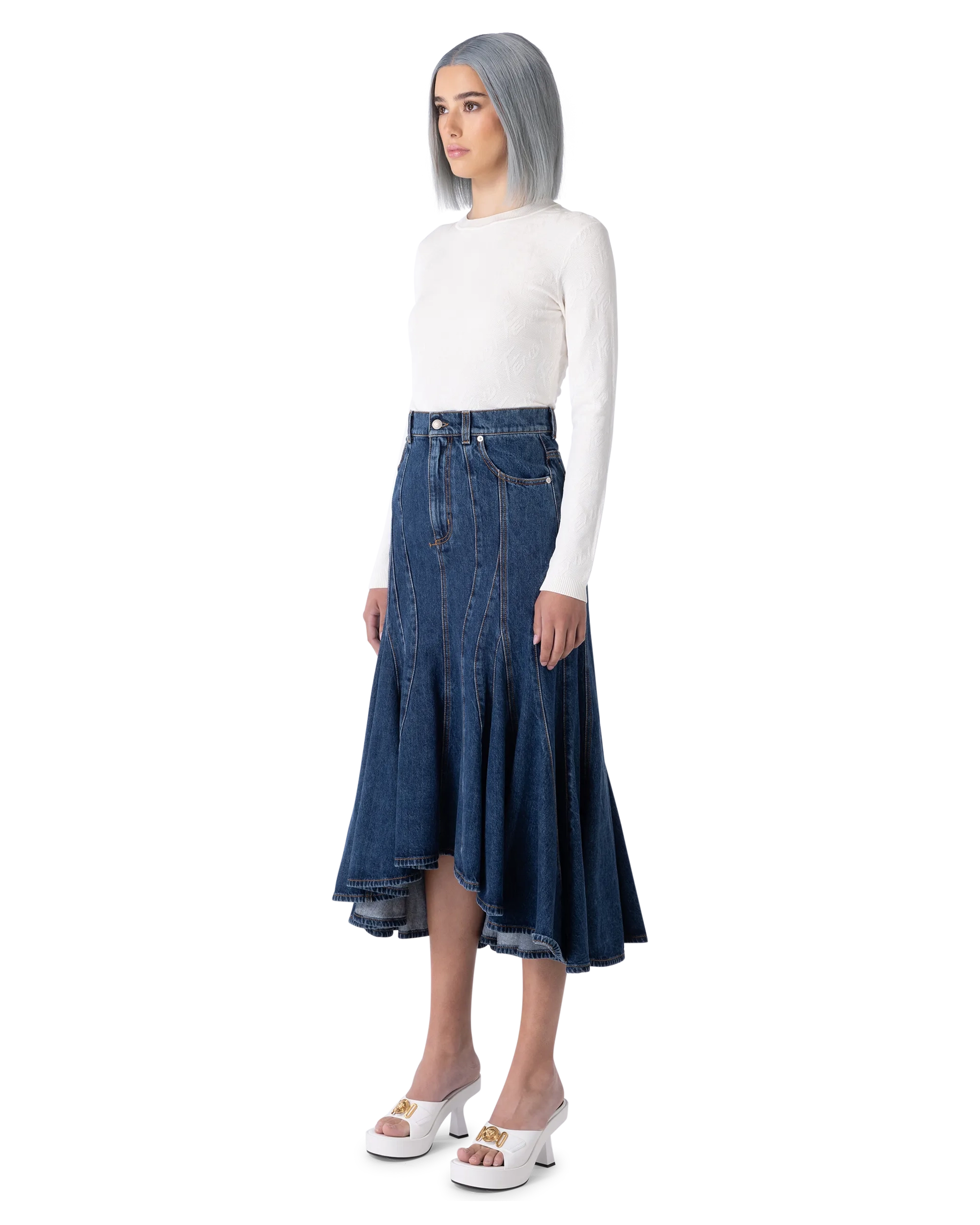 Fendi Brush Long Sleeve Knit Top