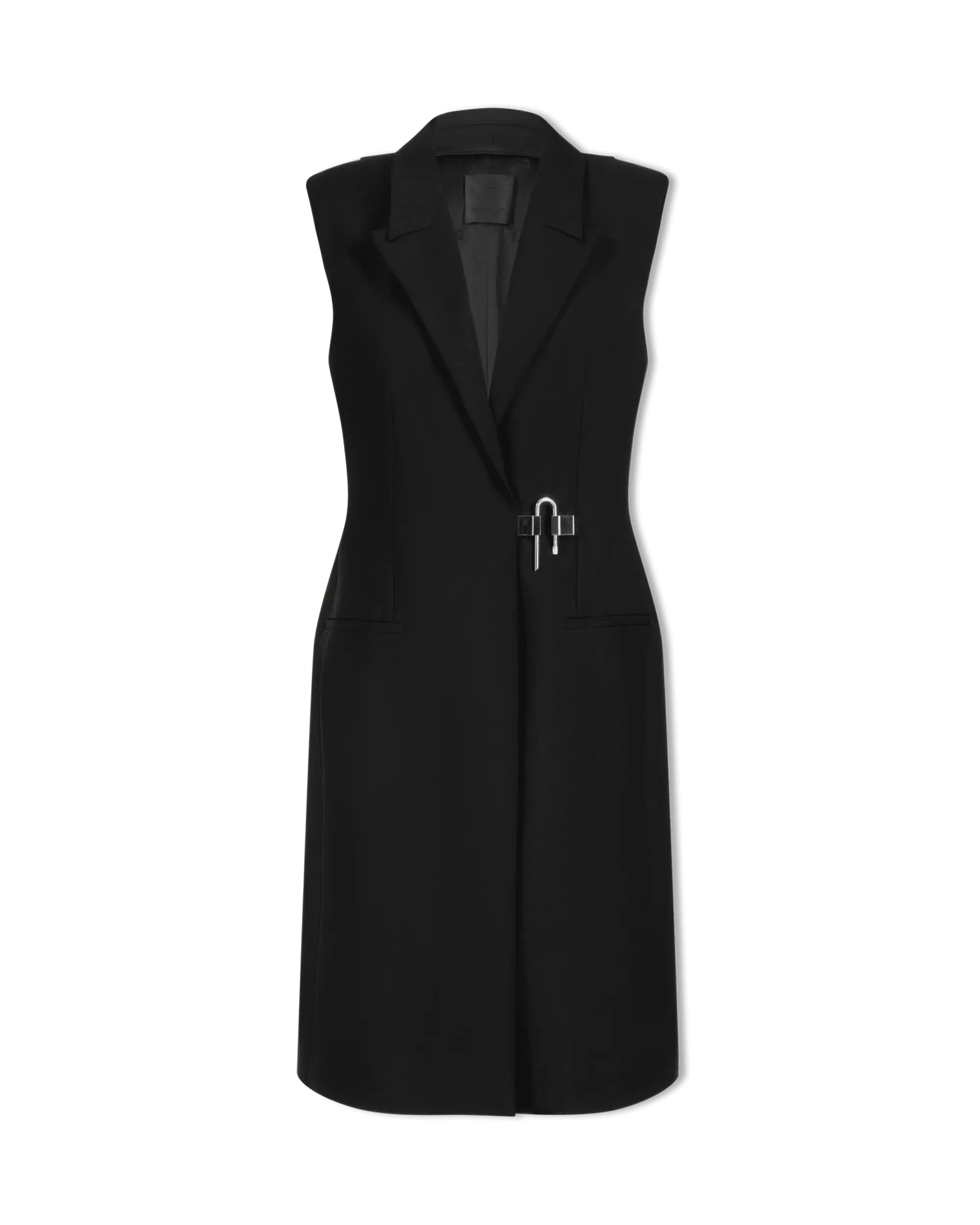Lapel Collared U-Lock Dress - DIHSAN