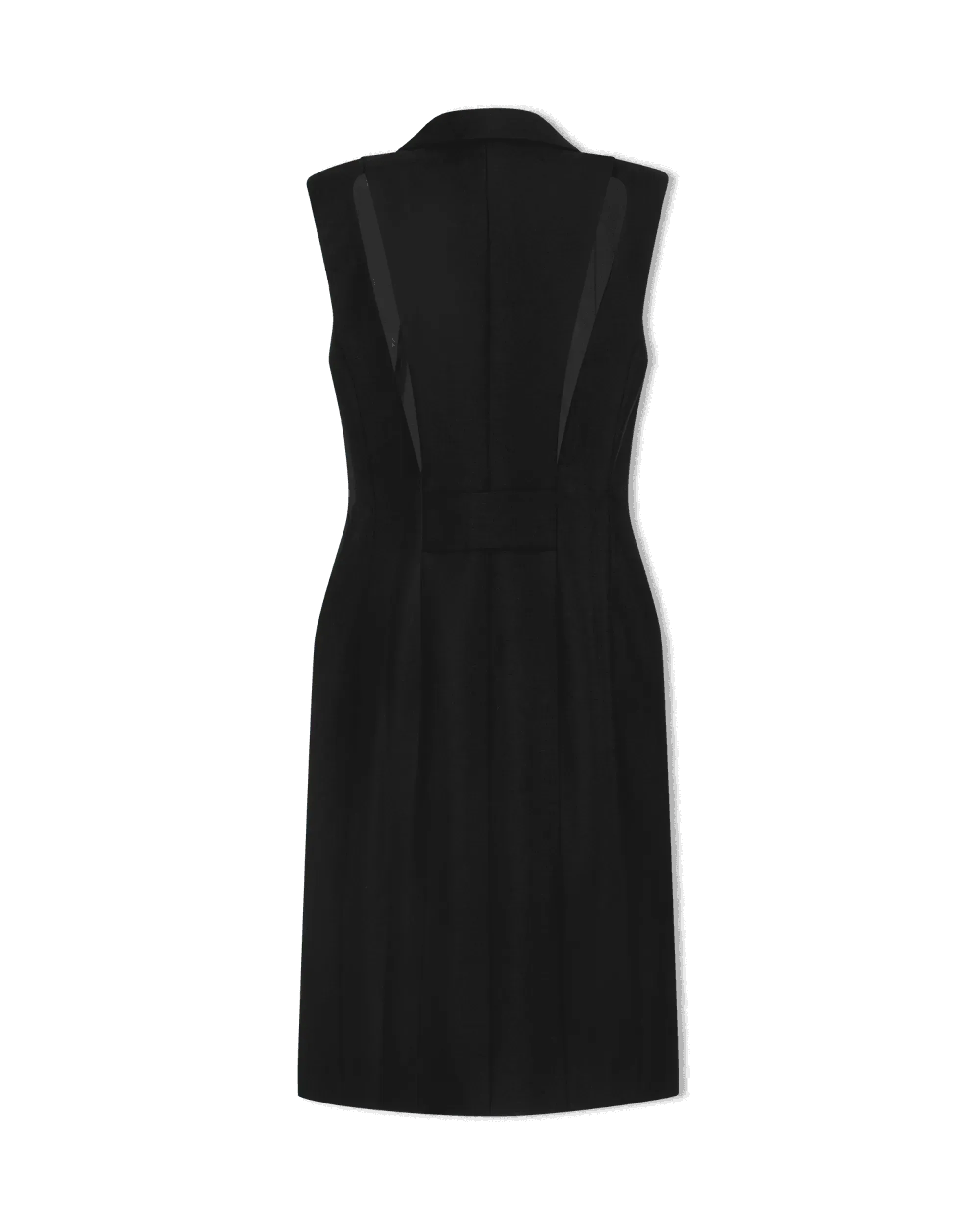 Lapel Collared U-Lock Dress - DIHSAN