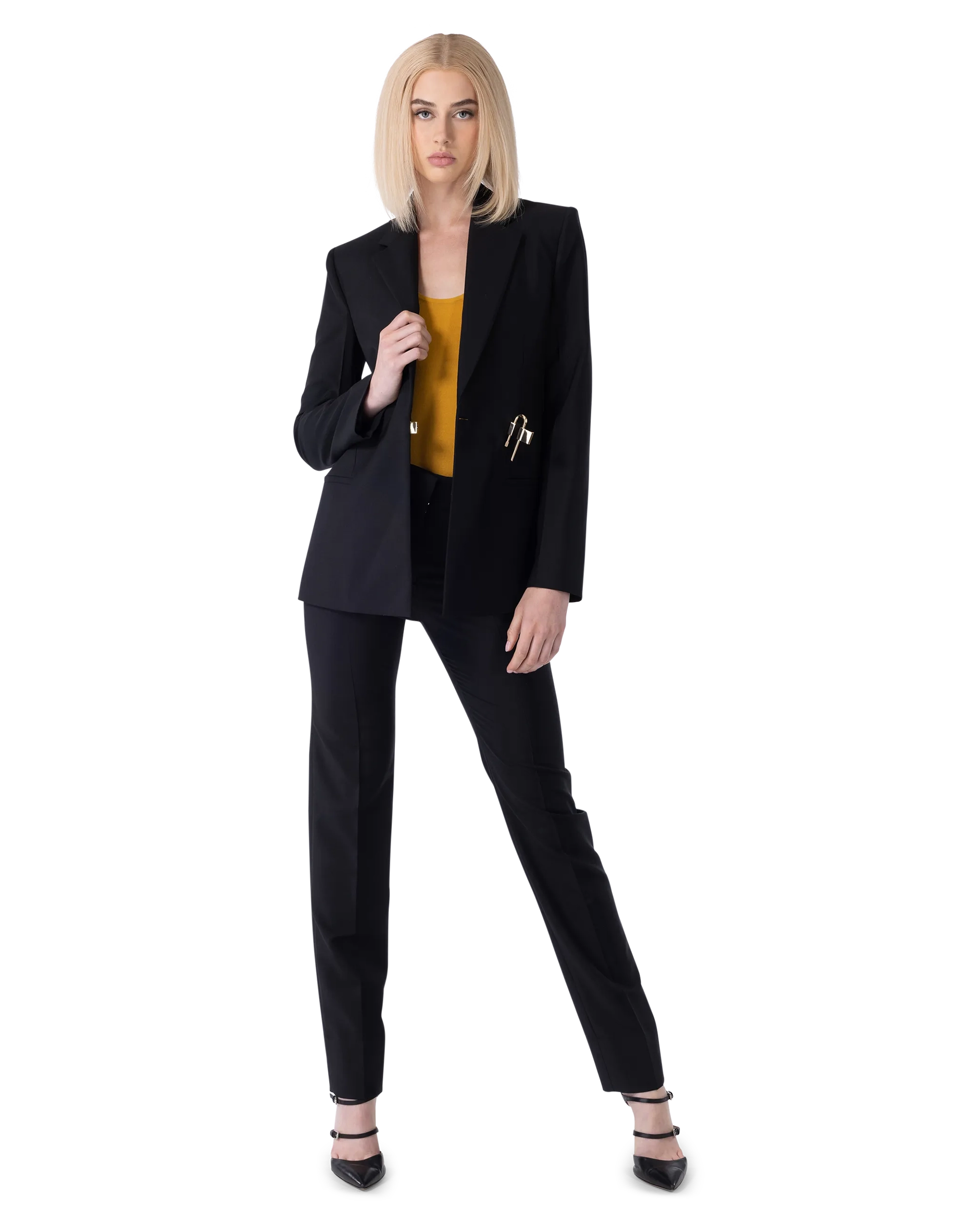 Black Cupro Blend Back Slit U-Lock Blazer by Givenchy | DIHSAN