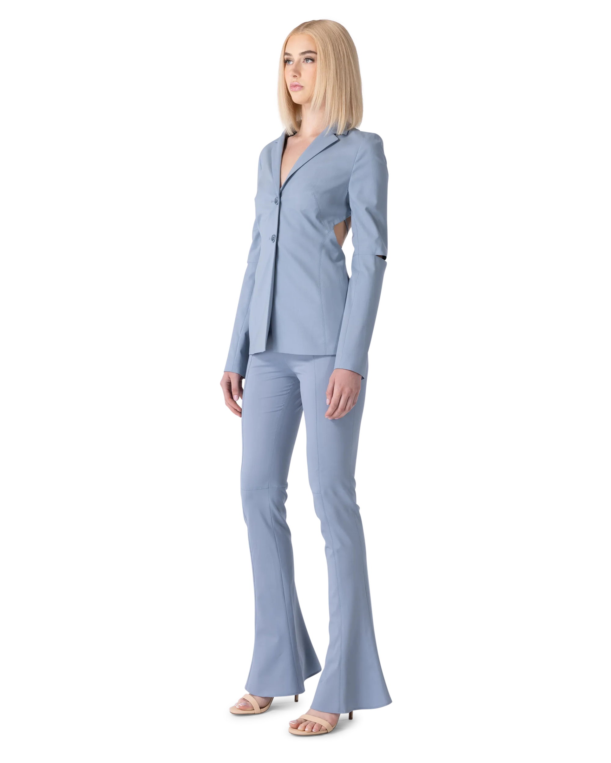 Melo Backless Split-Sleeve Blazer