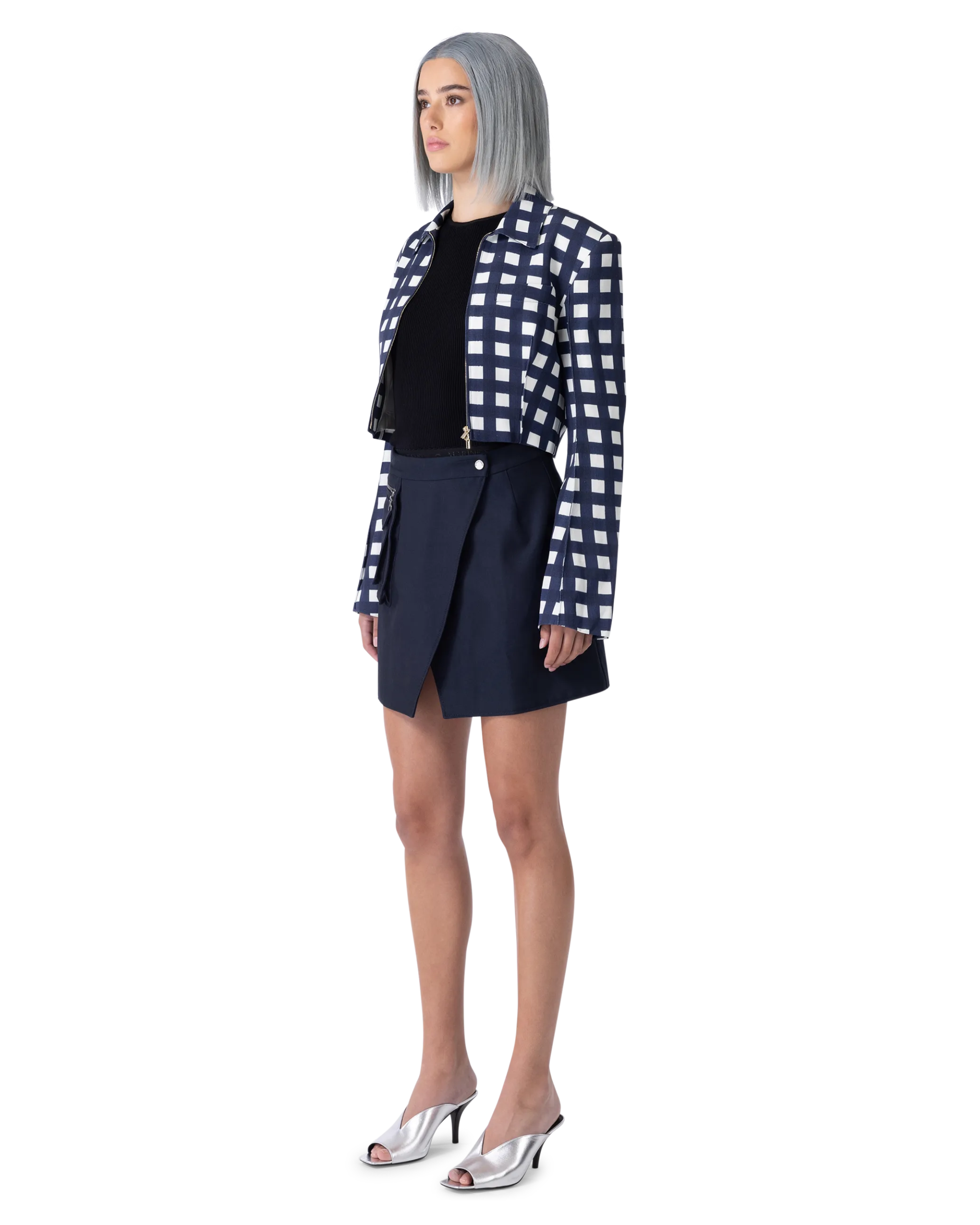 Limao Check Cropped Jacket