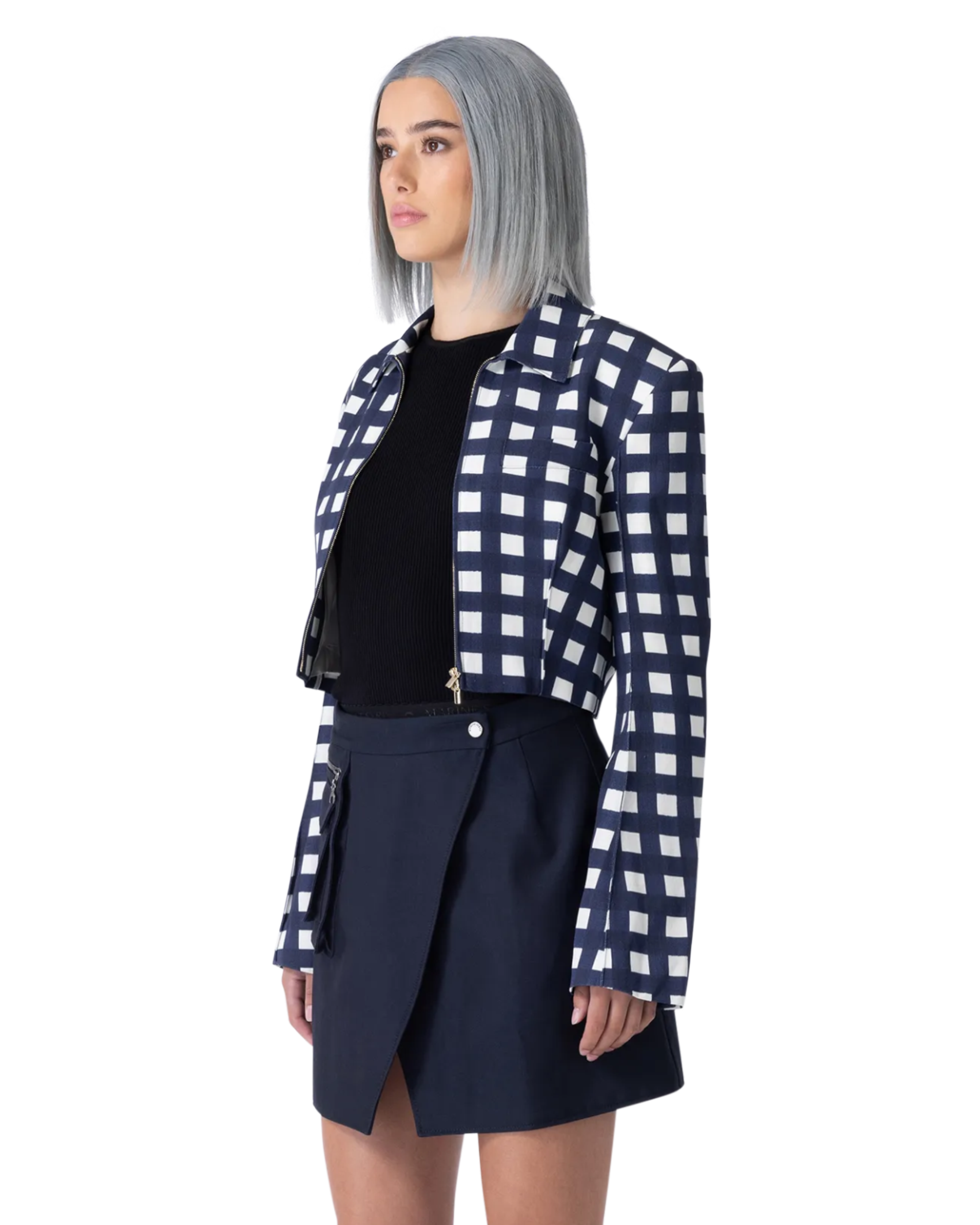 Limao Check Cropped Jacket