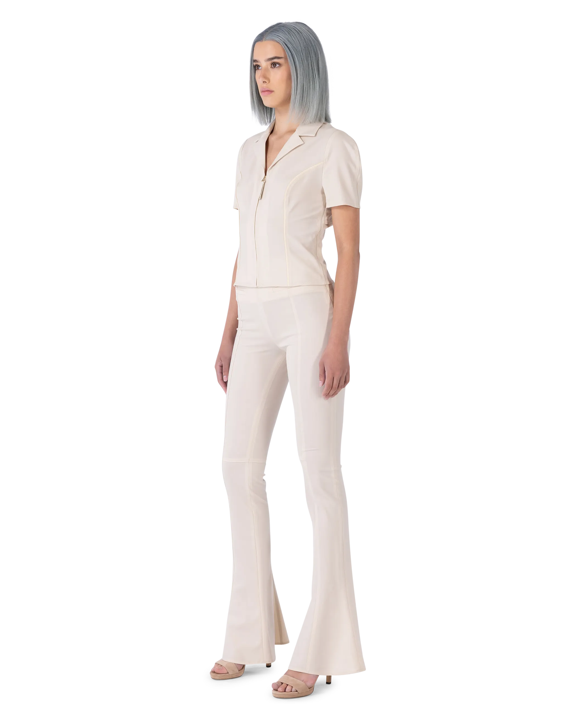Tangelo Fitted Zip Up Shirt