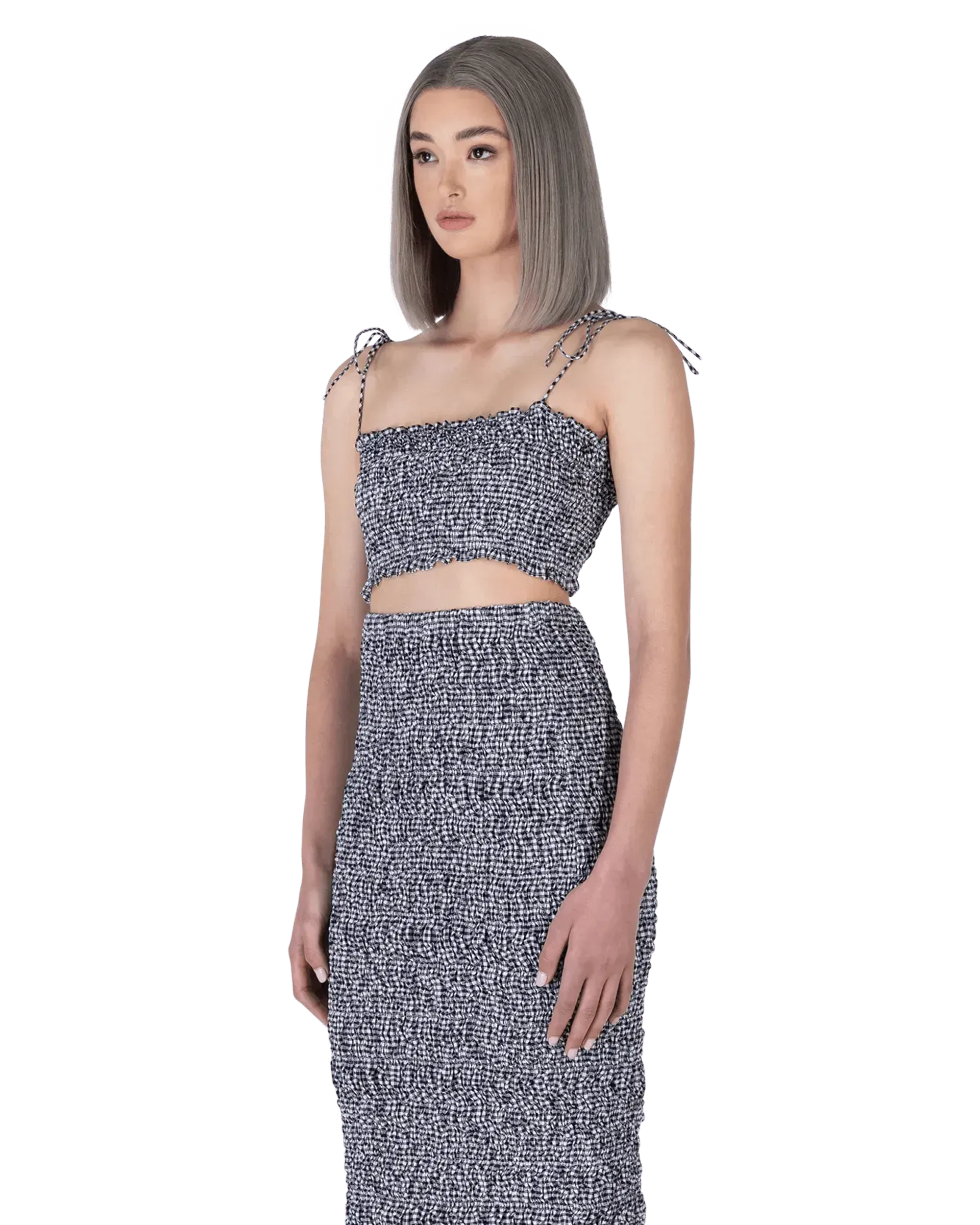 Vichy Checkered Bandeau Top