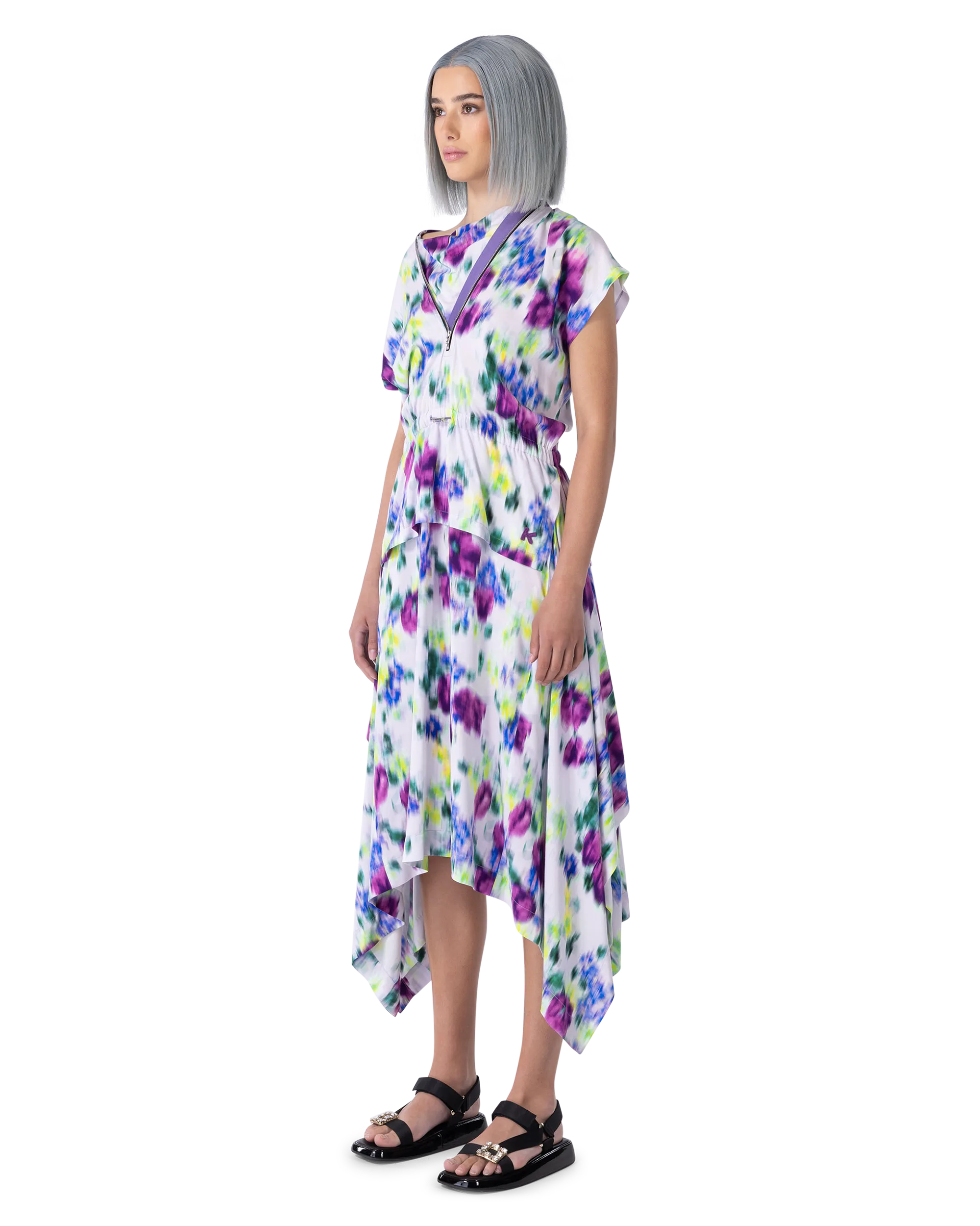 Floral Printed Short Sleeve Midi Dress