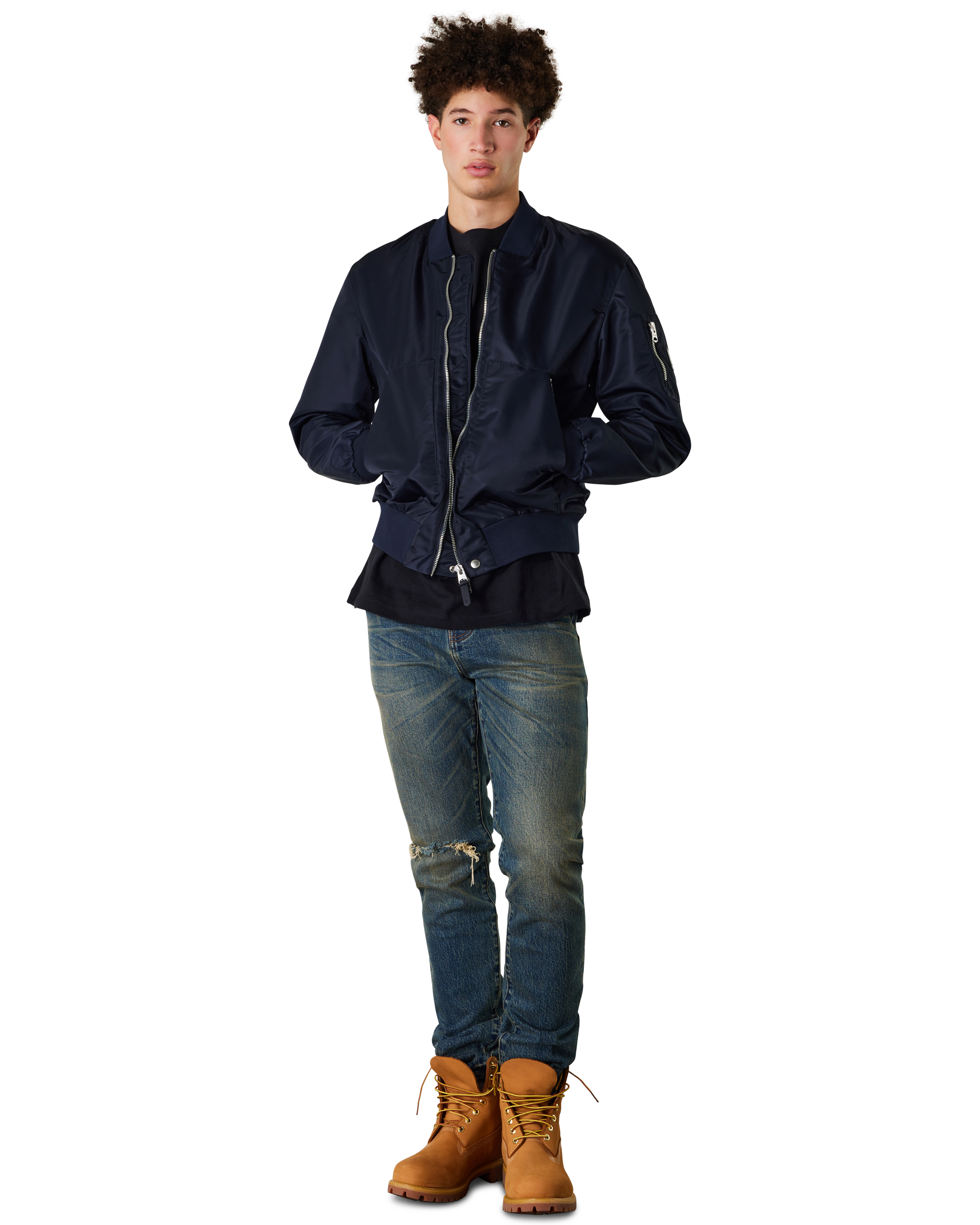 EMILIO Satin Bomber Jacket