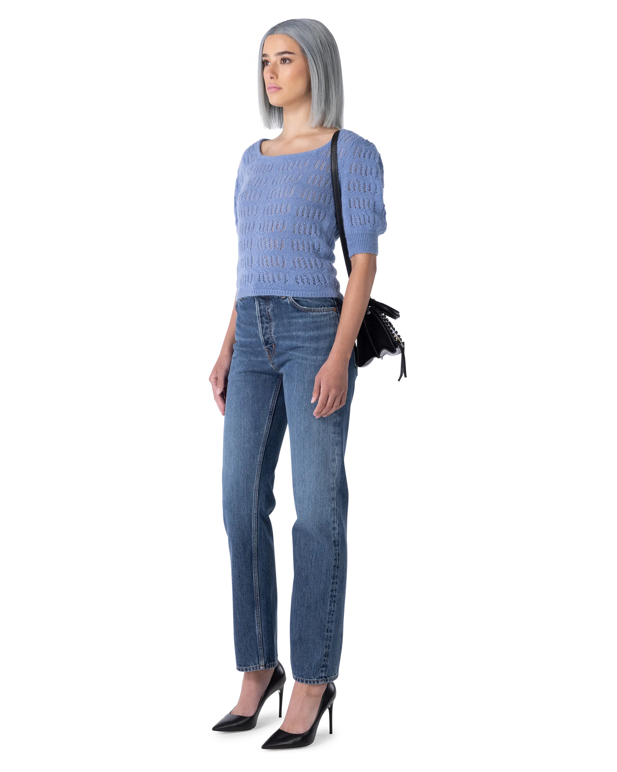 Puff Sleeve Mohair F7 Sweater