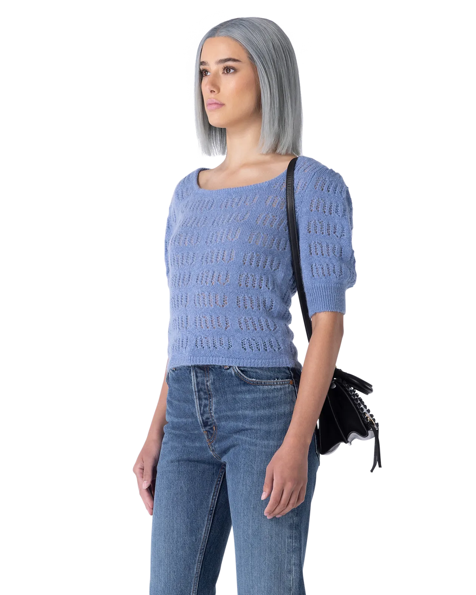 Puff Sleeve Mohair F7 Sweater