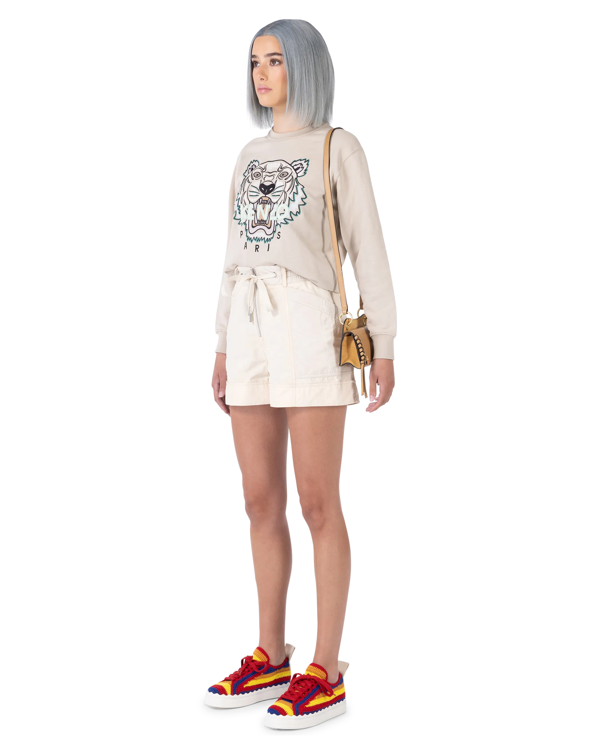 Paneled Aline Nylon Shorts