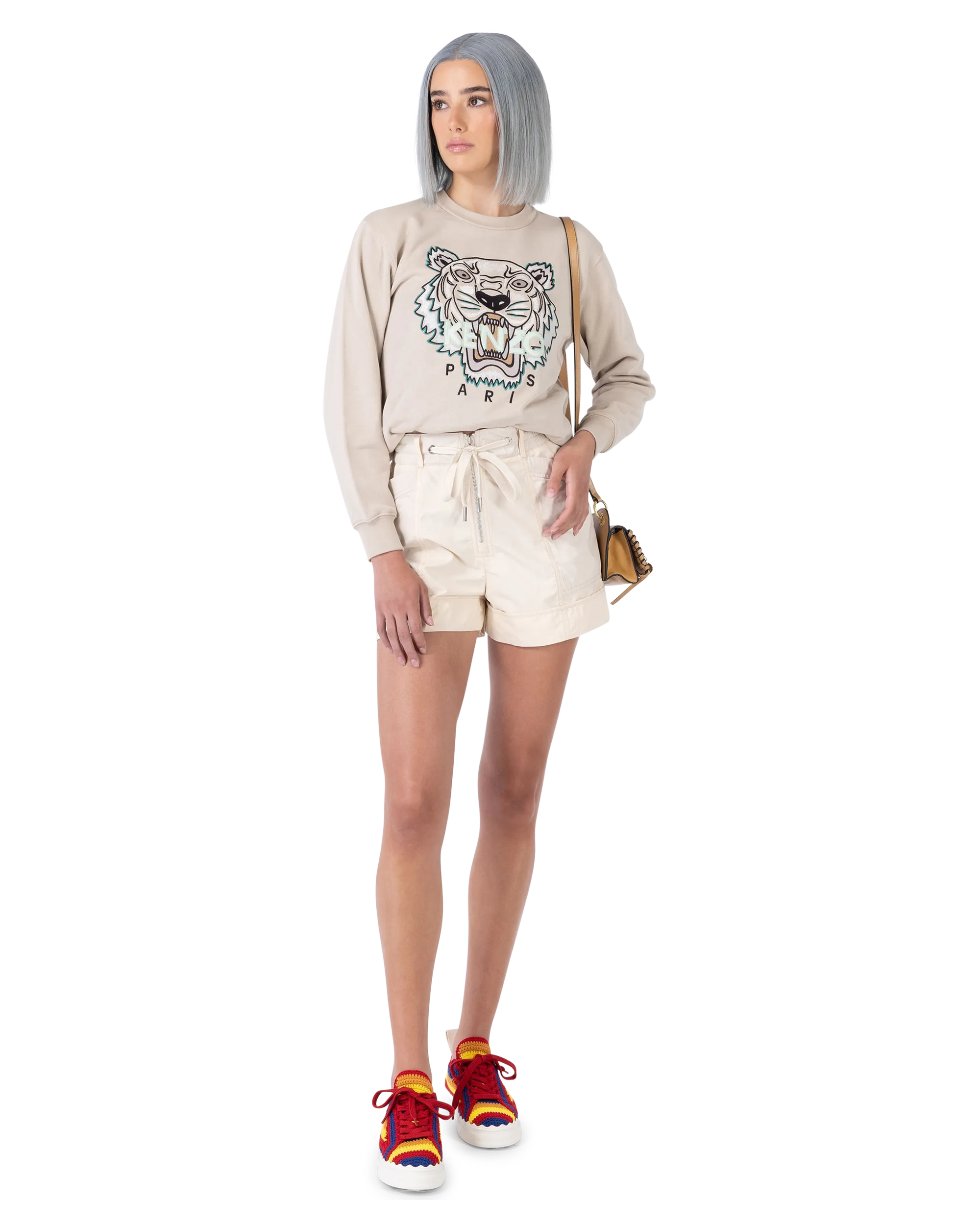 Paneled Aline Nylon Shorts