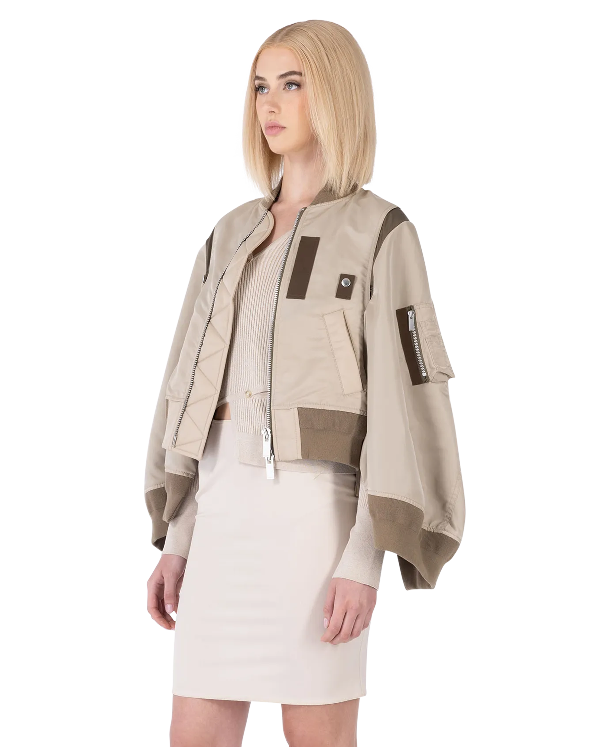 Wide Sleeve Bomber Jacket