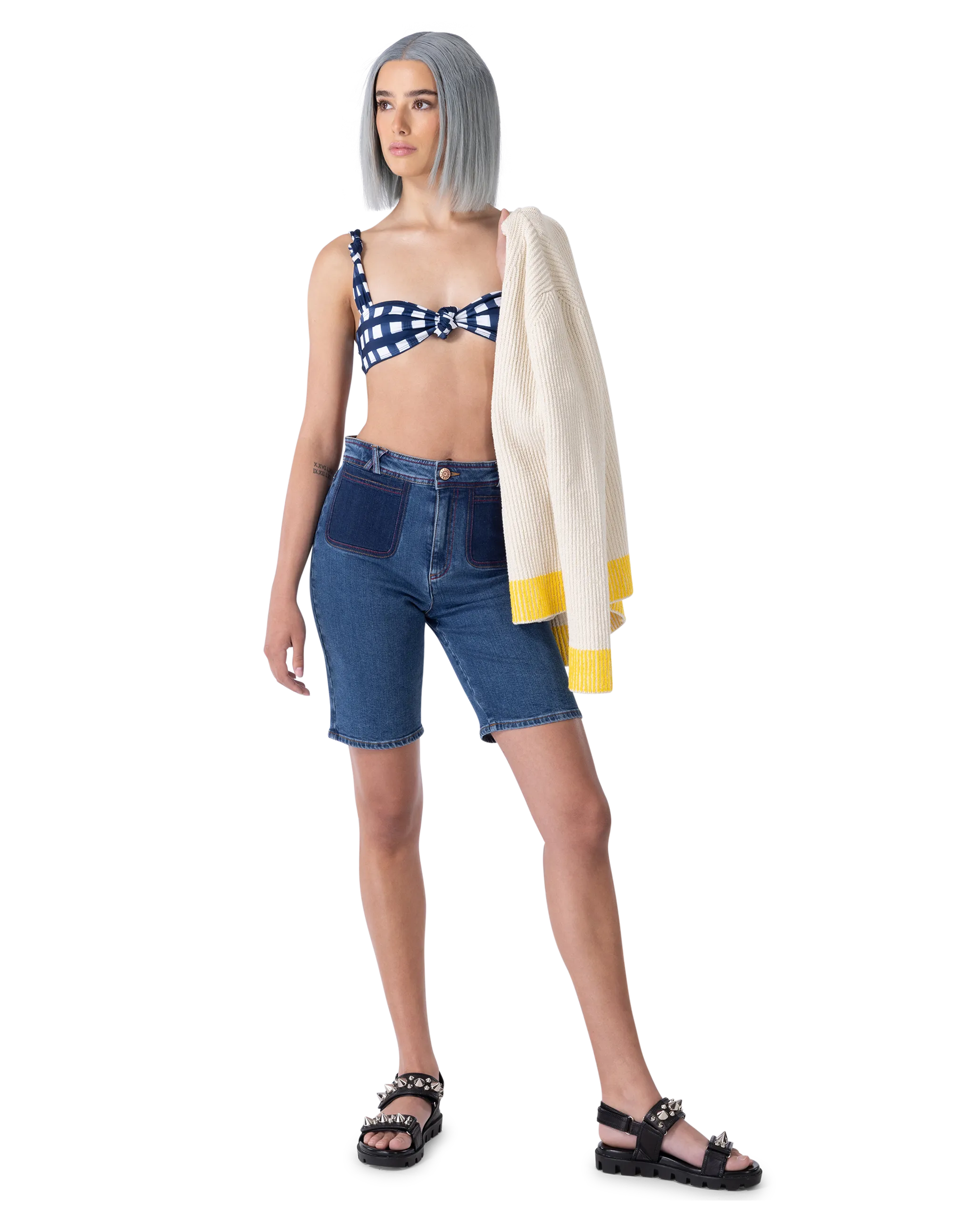 Organic Knee Length Denim Shorts