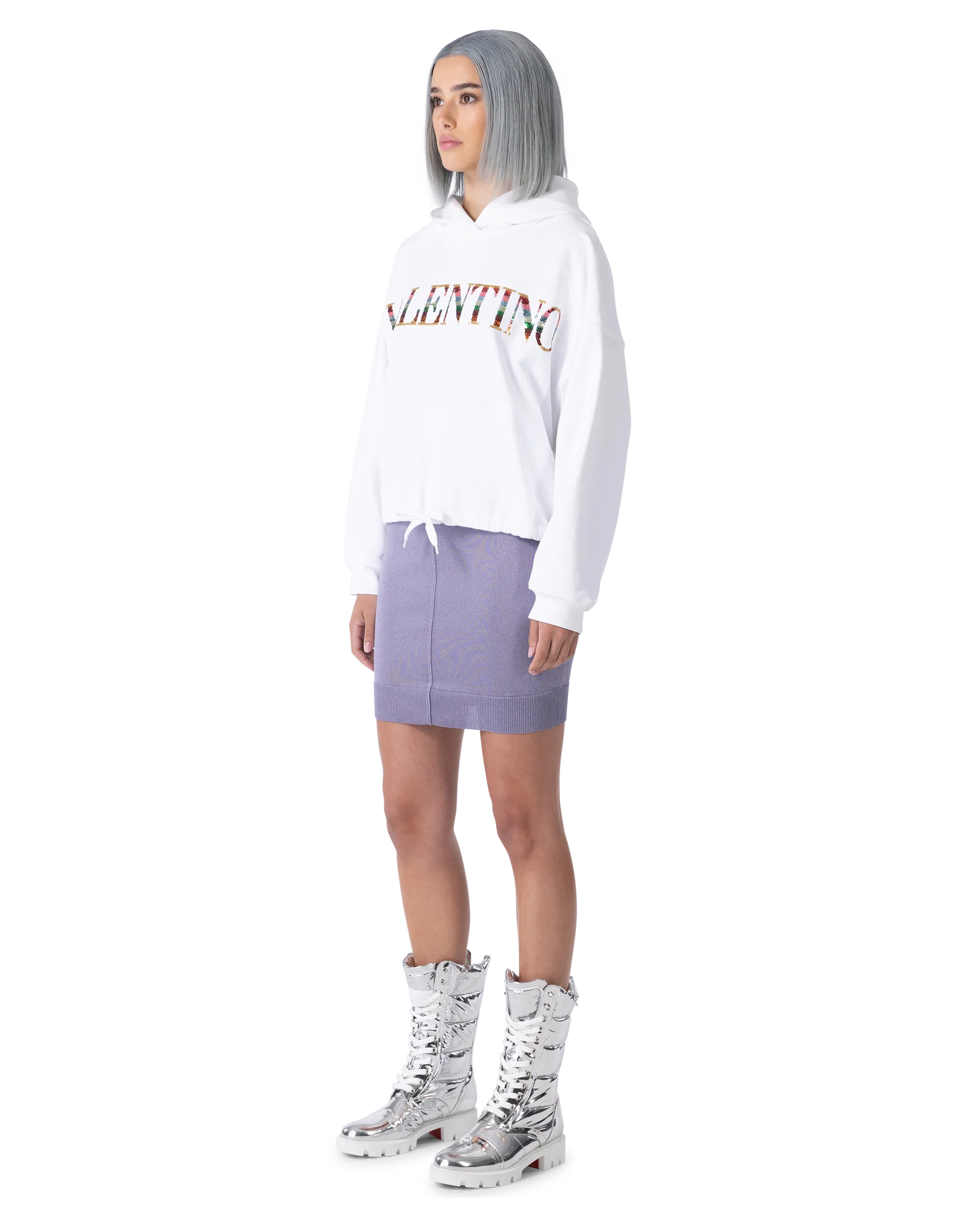 Valentino Logo Embroidered Hoodie
