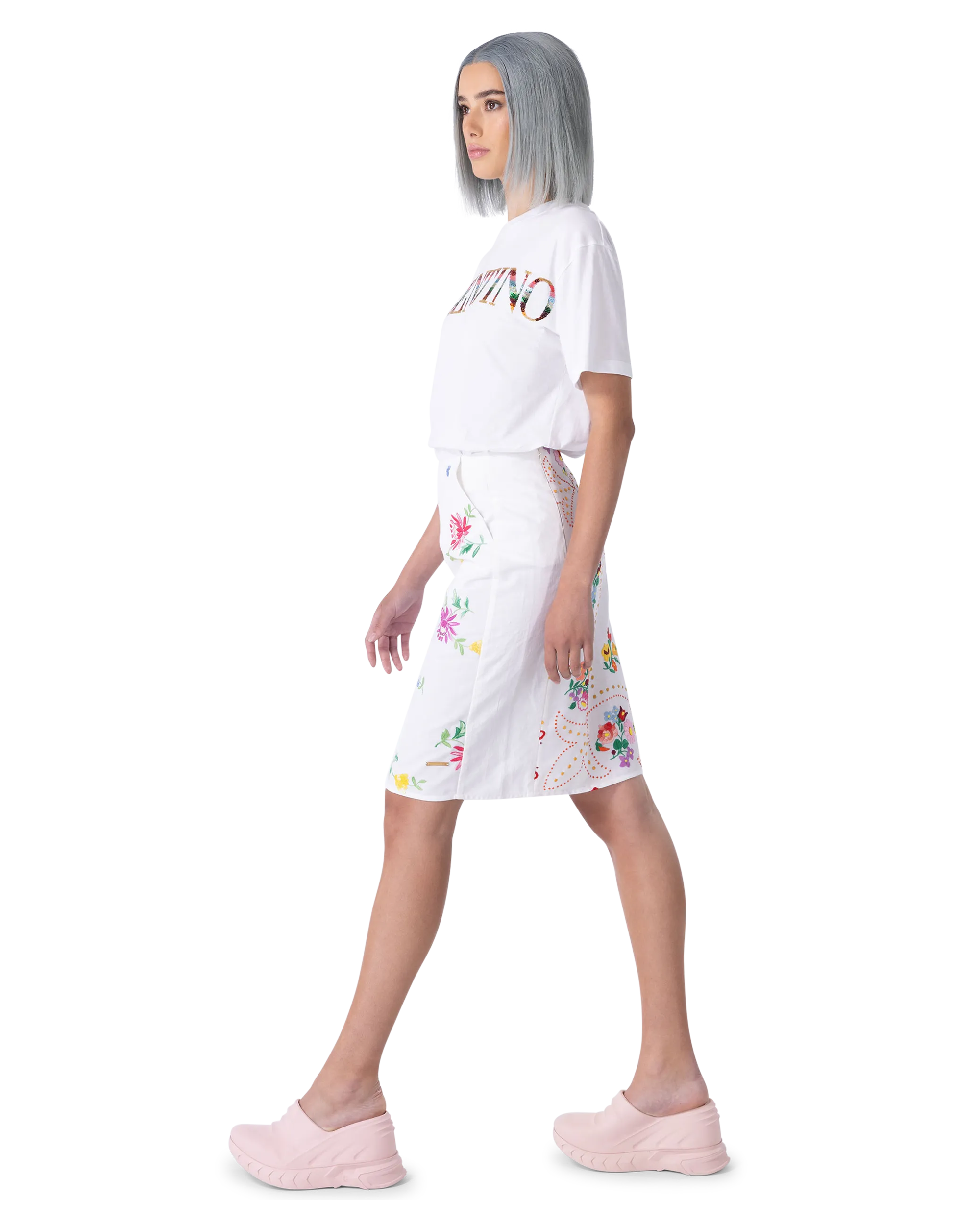 Sequined Logo Short Sleeve Tshirt