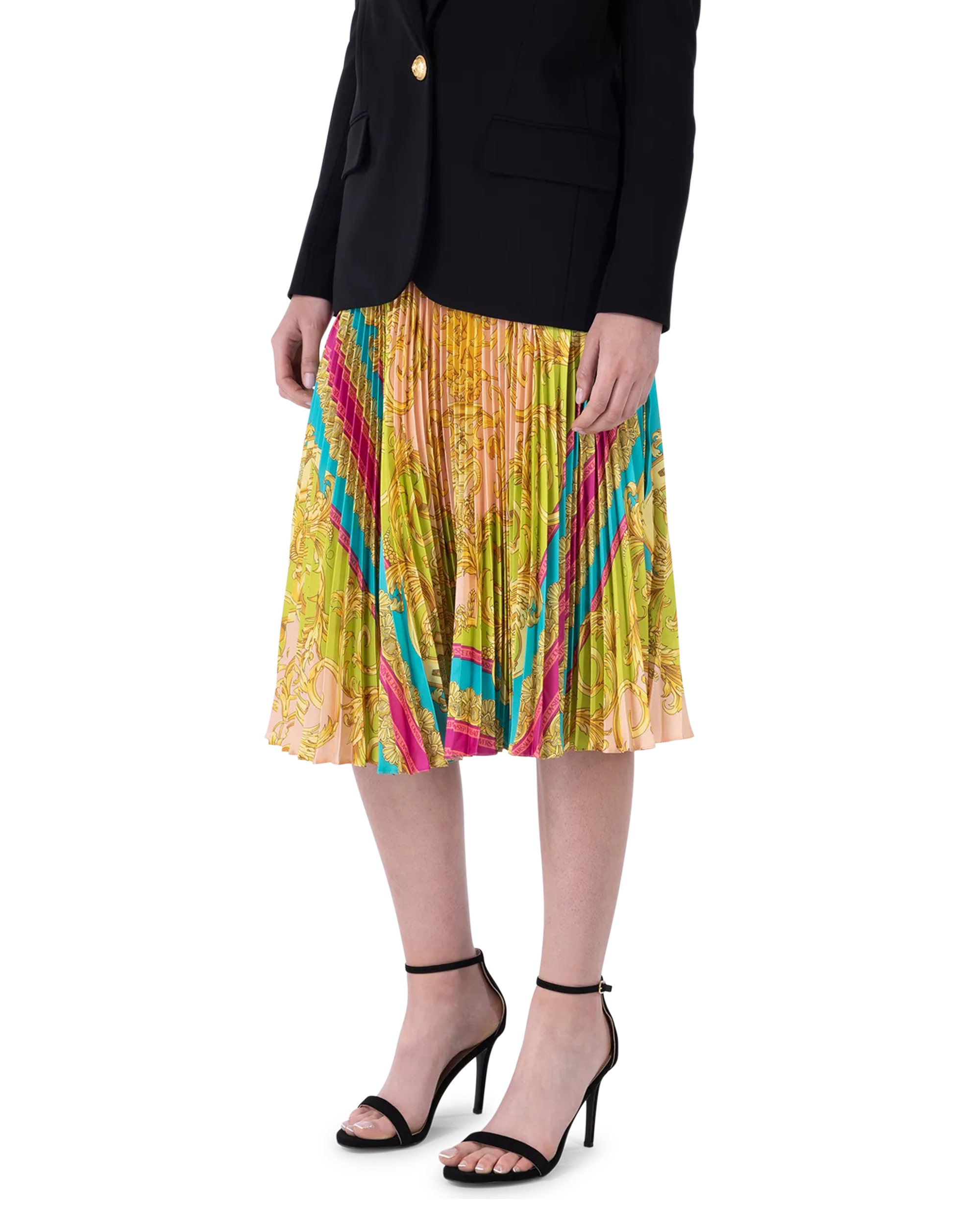 Poli Stampa Twill Pleated Heritage Skirt
