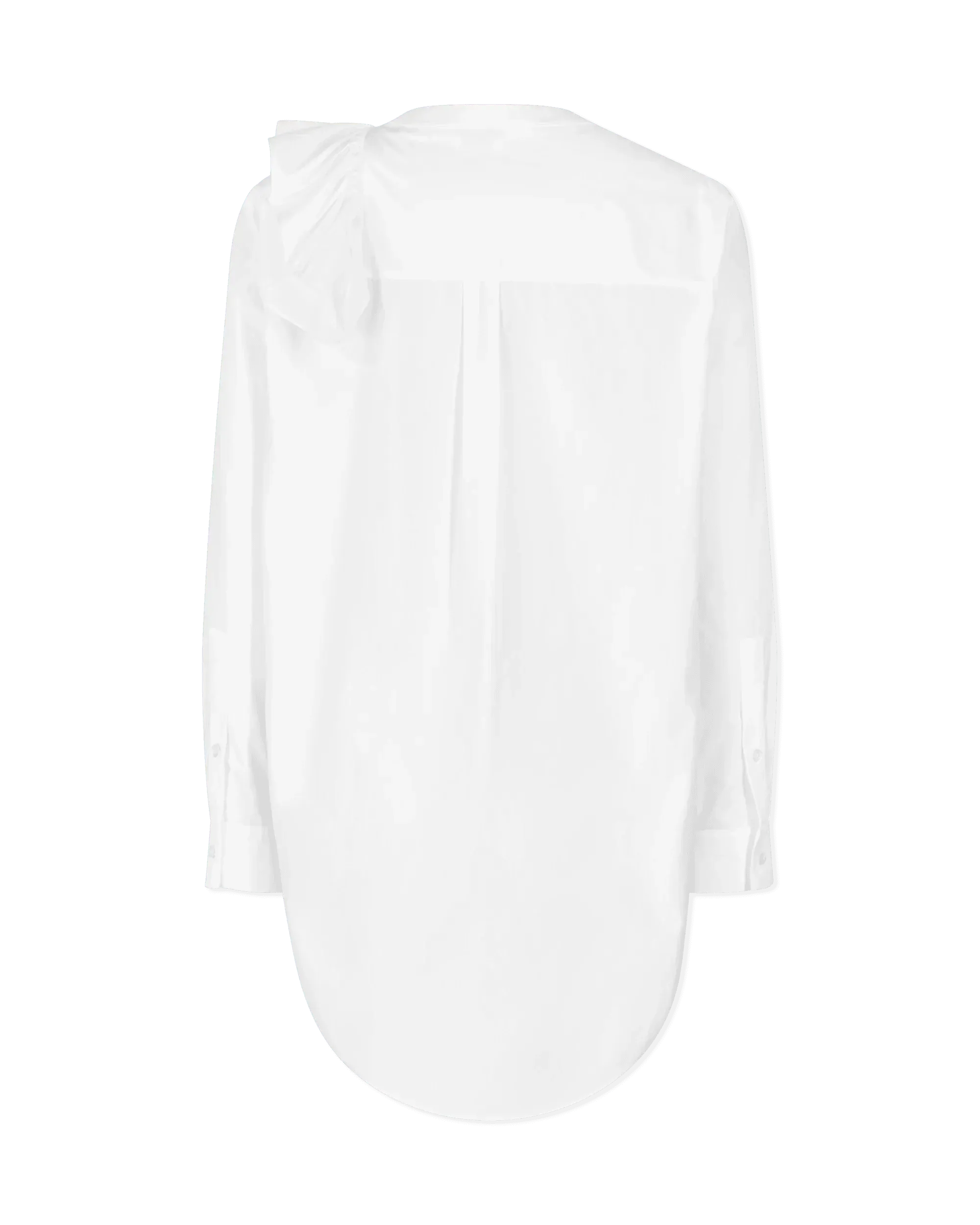Organic Poplin Asymmetrical Ruffled Shirt - DIHSAN