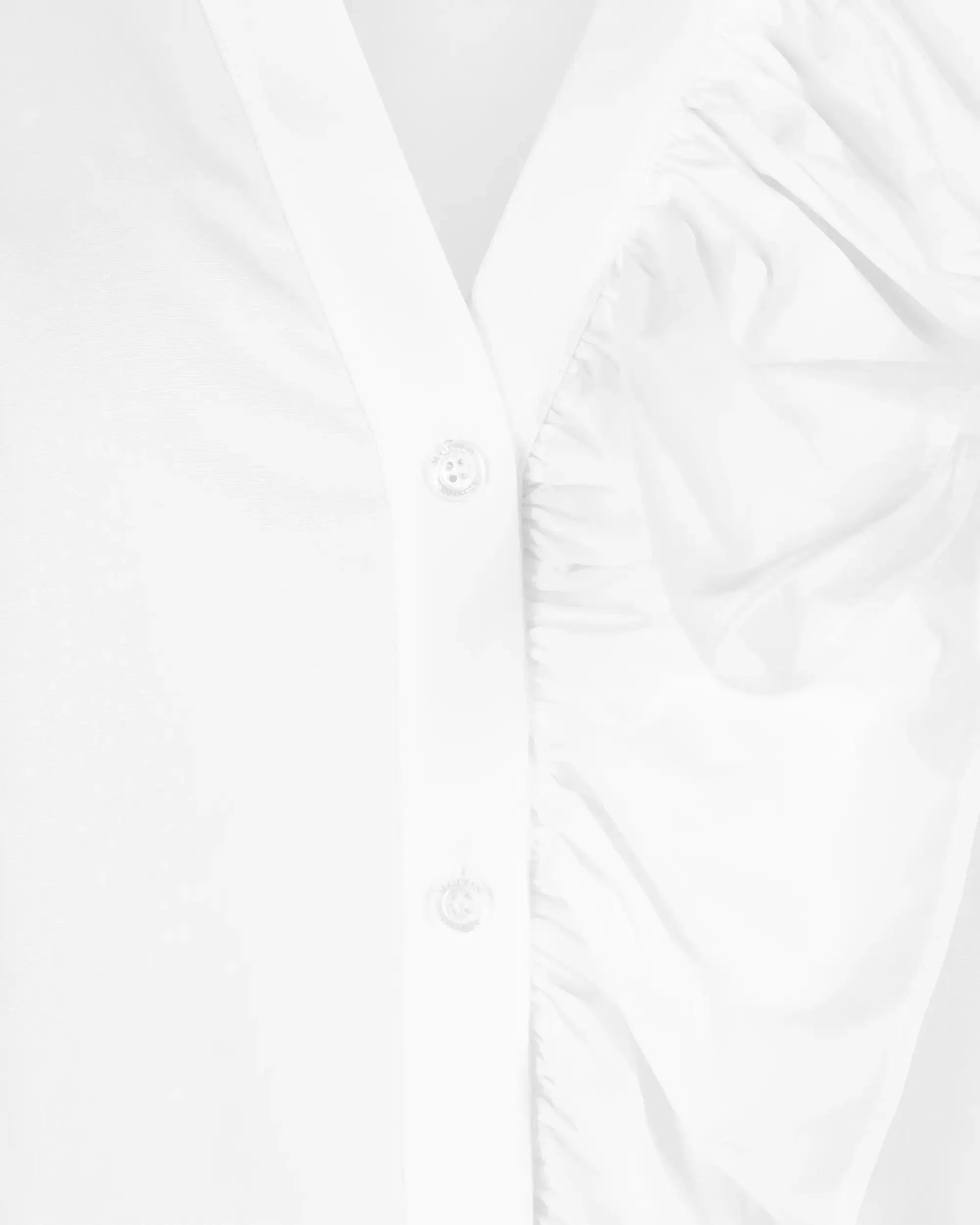 Organic Poplin Asymmetrical Ruffled Shirt - DIHSAN