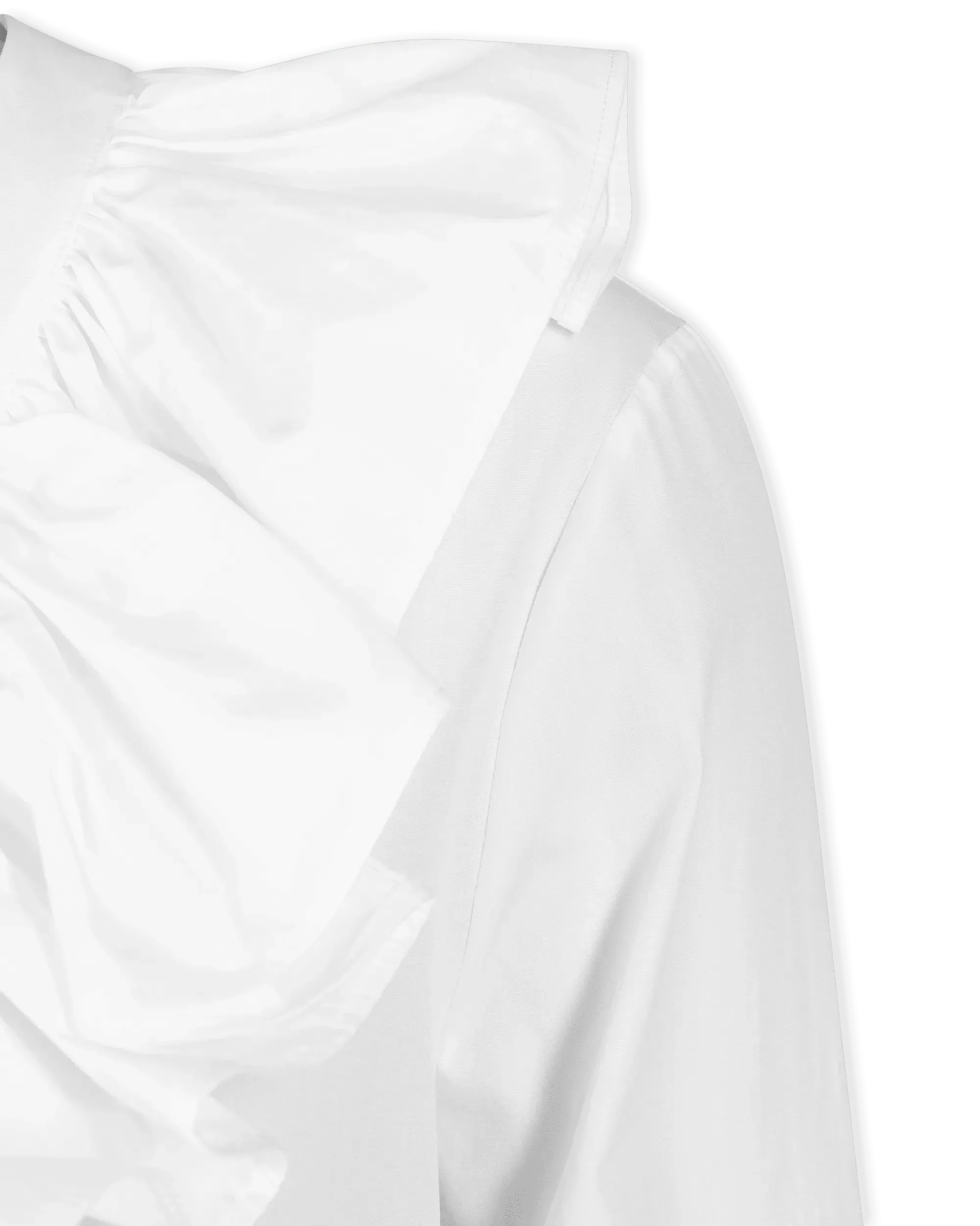 Organic Poplin Asymmetrical Ruffled Shirt - DIHSAN