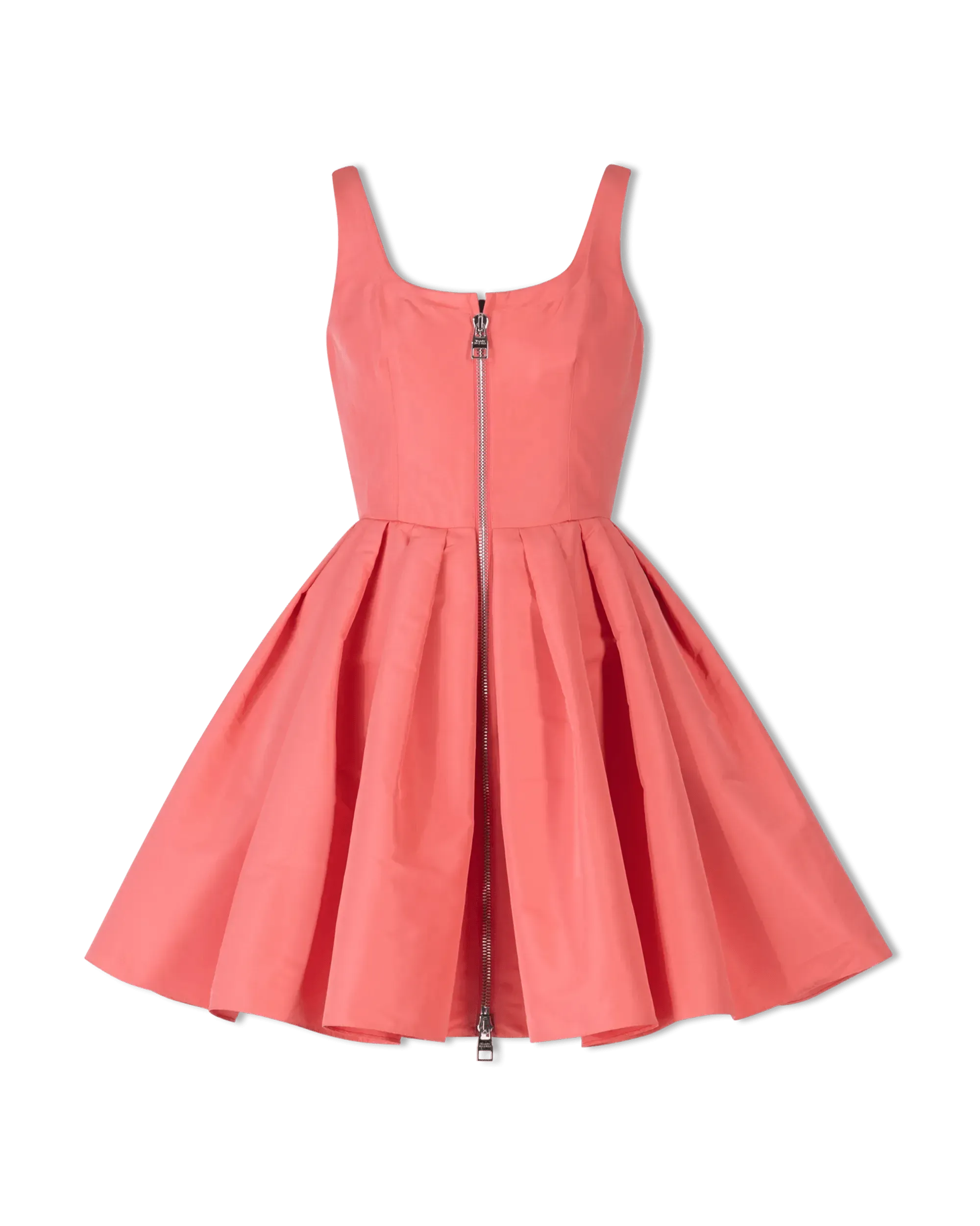 Sleeveless Taffeta Zipfront Mini Dress - DIHSAN