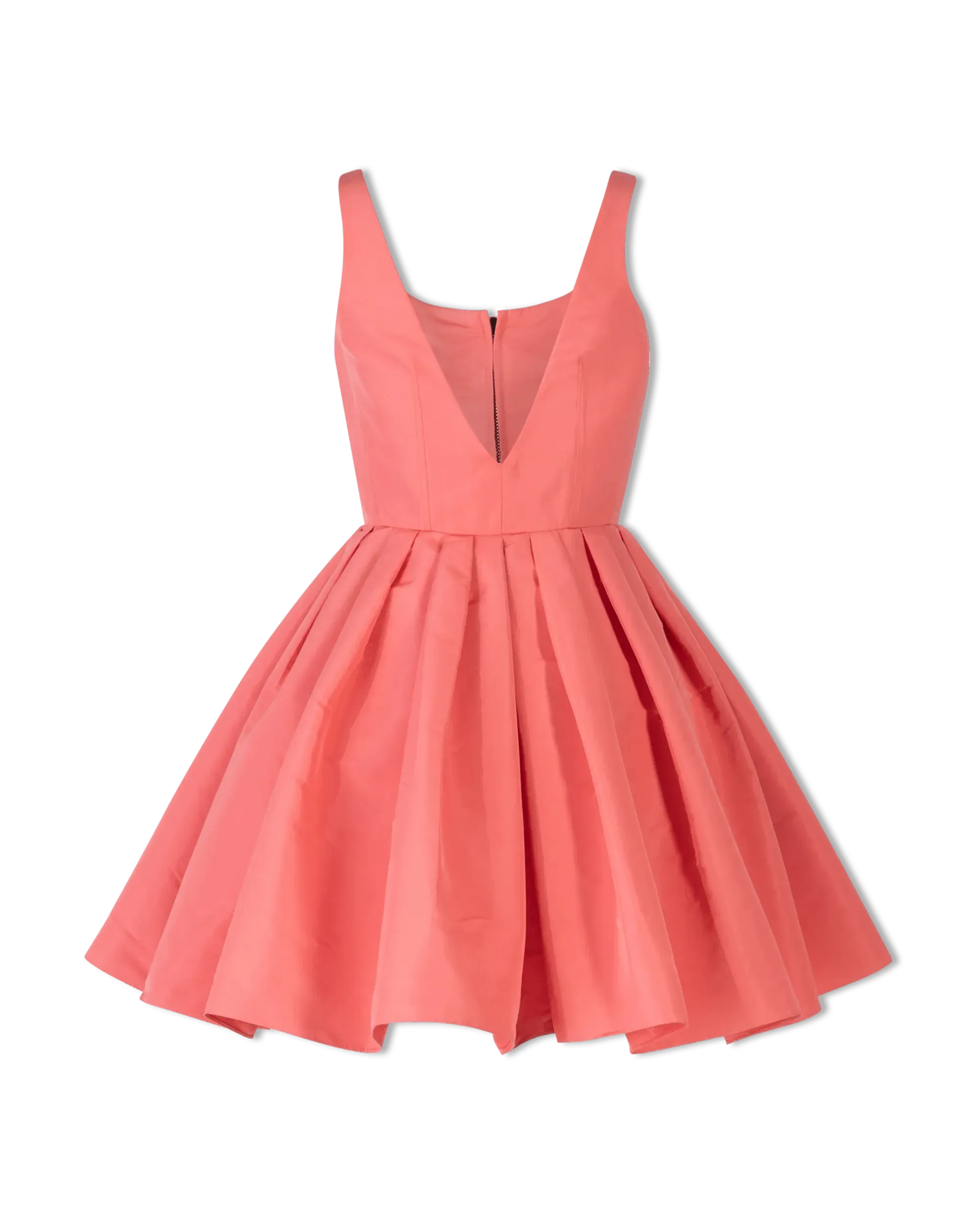 Sleeveless Taffeta Zipfront Mini Dress - DIHSAN