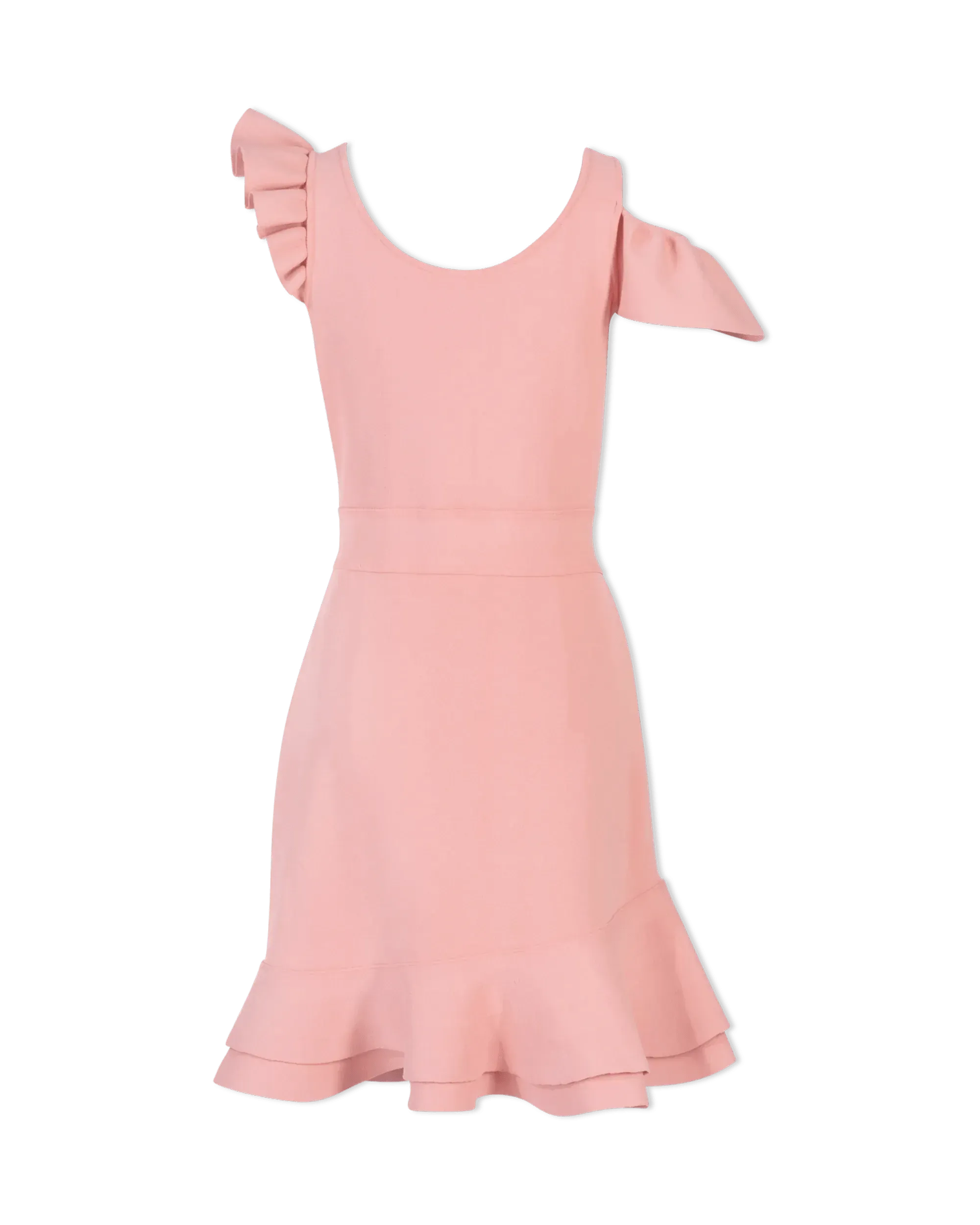 Sleeveless Knit Ruffled Mini Dress - DIHSAN