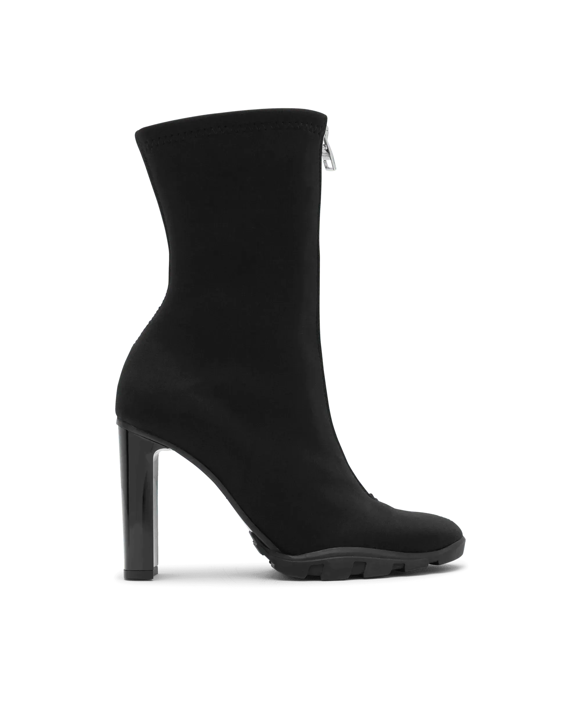 Front Zip Scuba Fabric Boots - DIHSAN