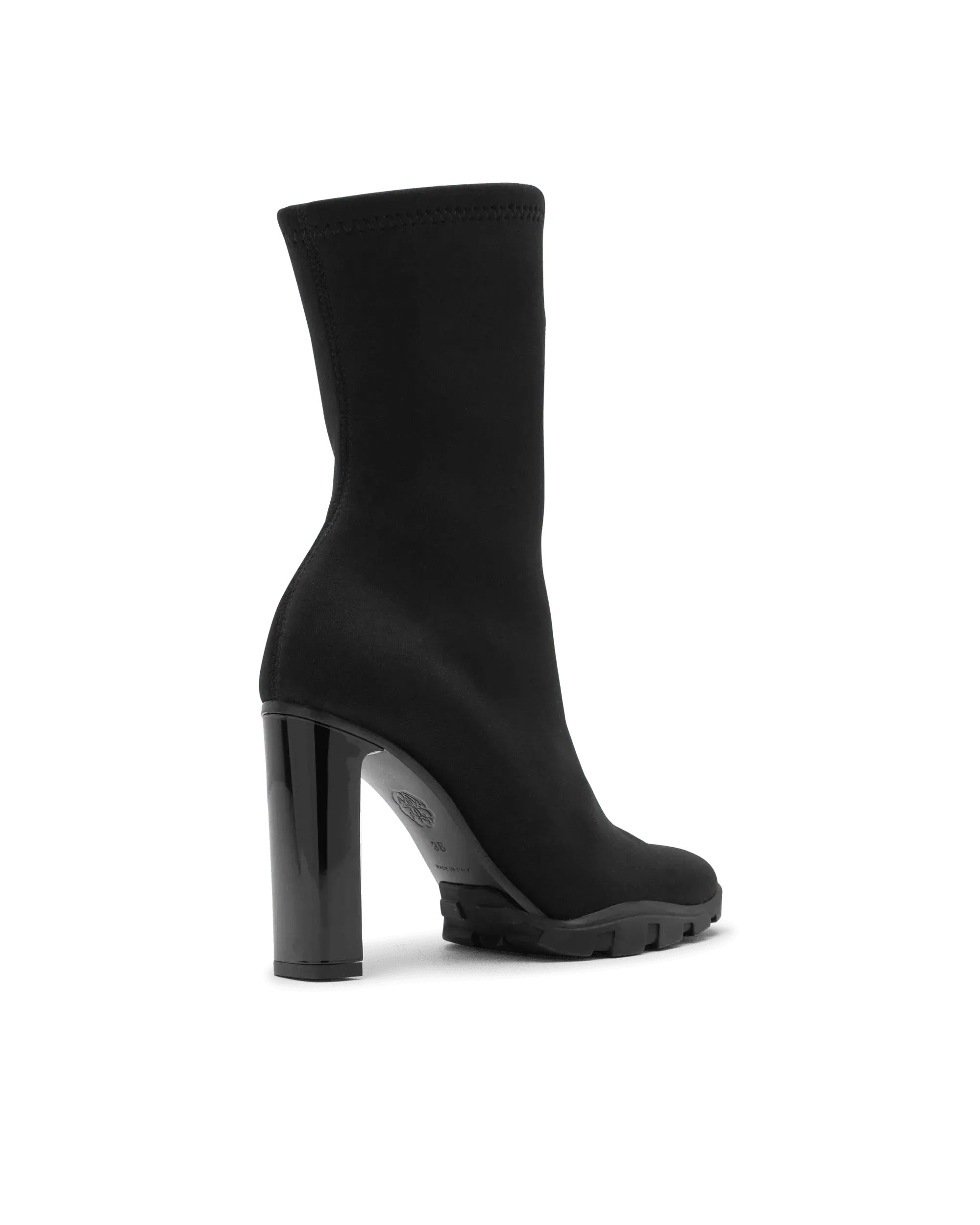 Front Zip Scuba Fabric Boots - DIHSAN