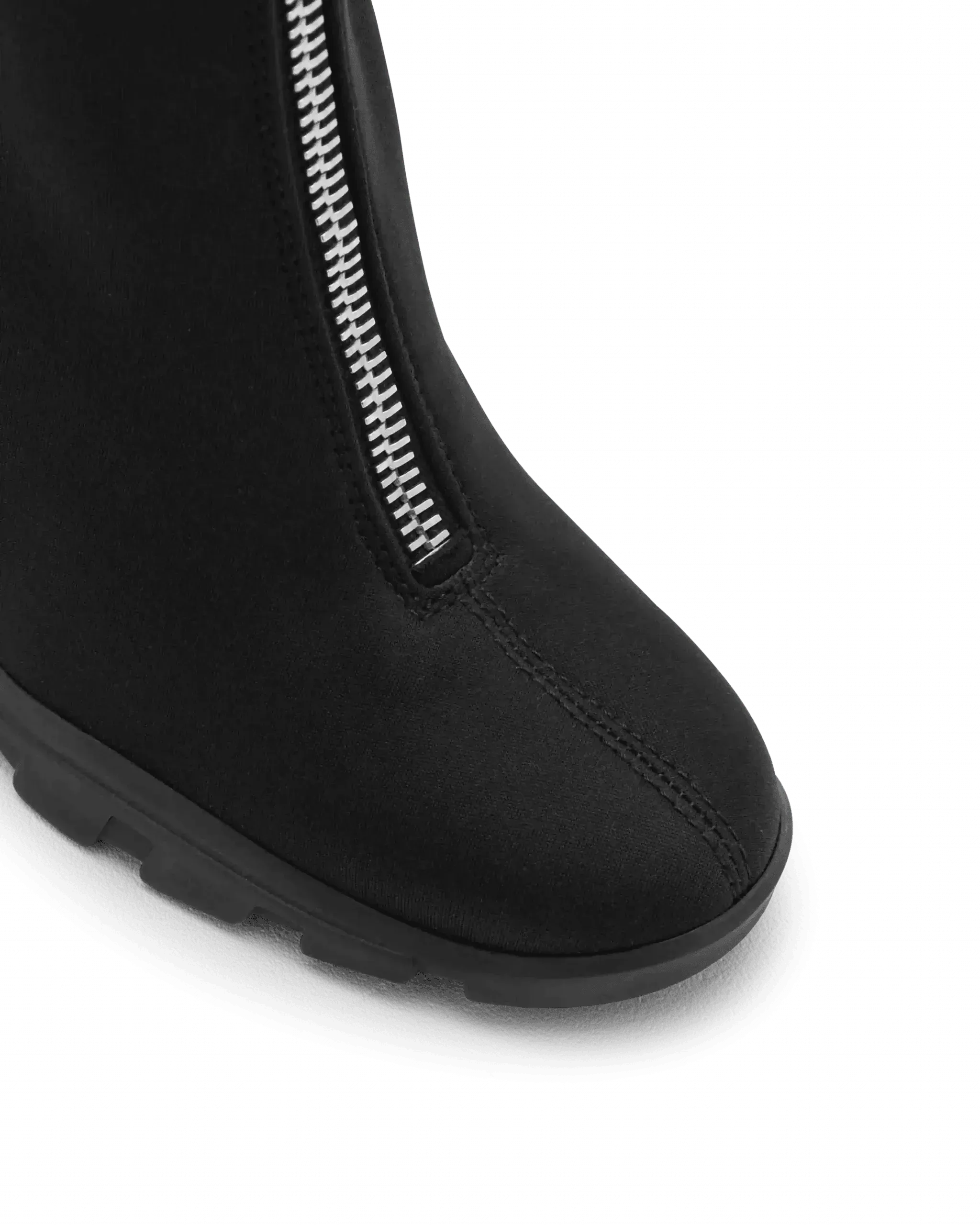 Front Zip Scuba Fabric Boots - DIHSAN