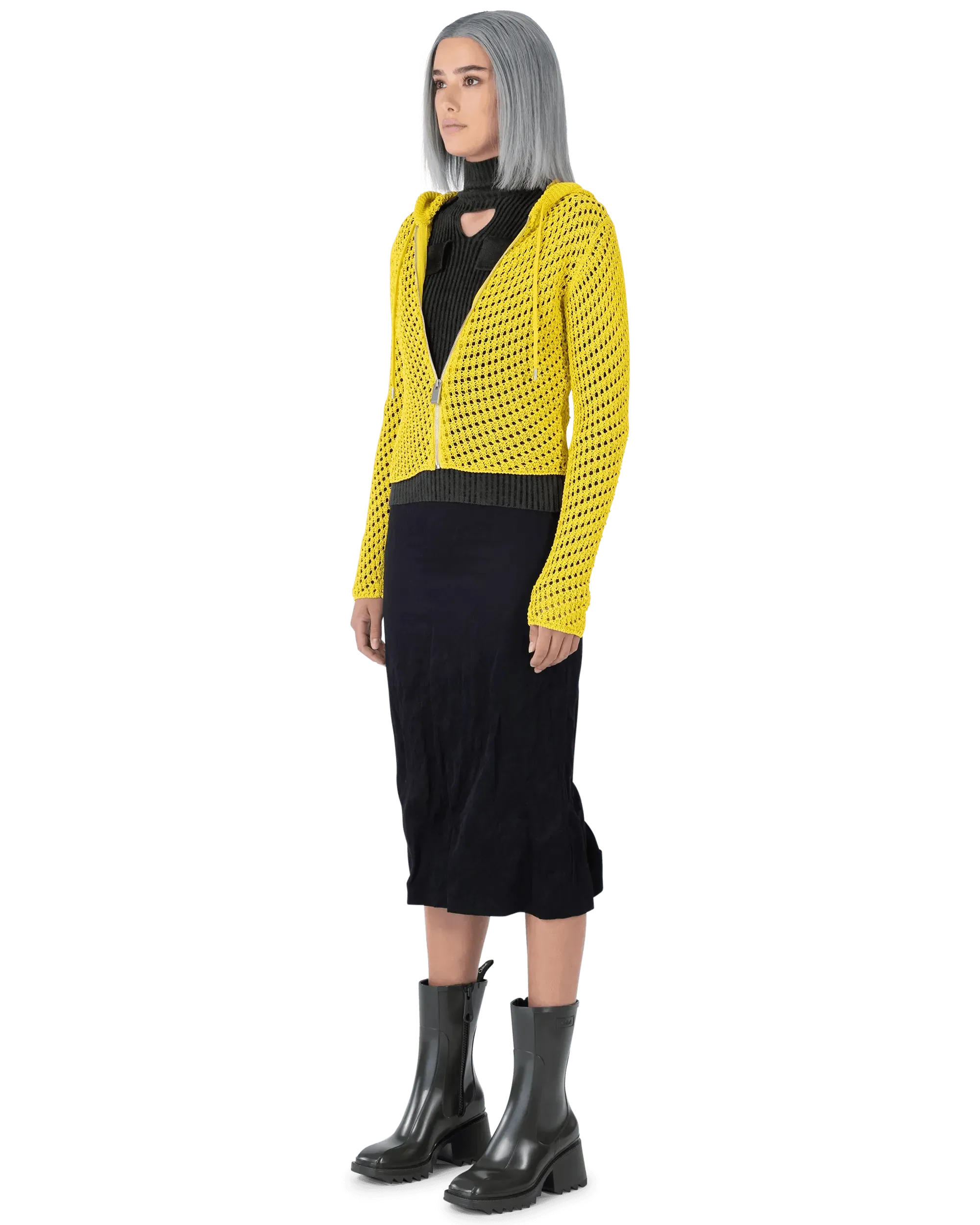 Crochet Hooded Cardigan - DIHSAN