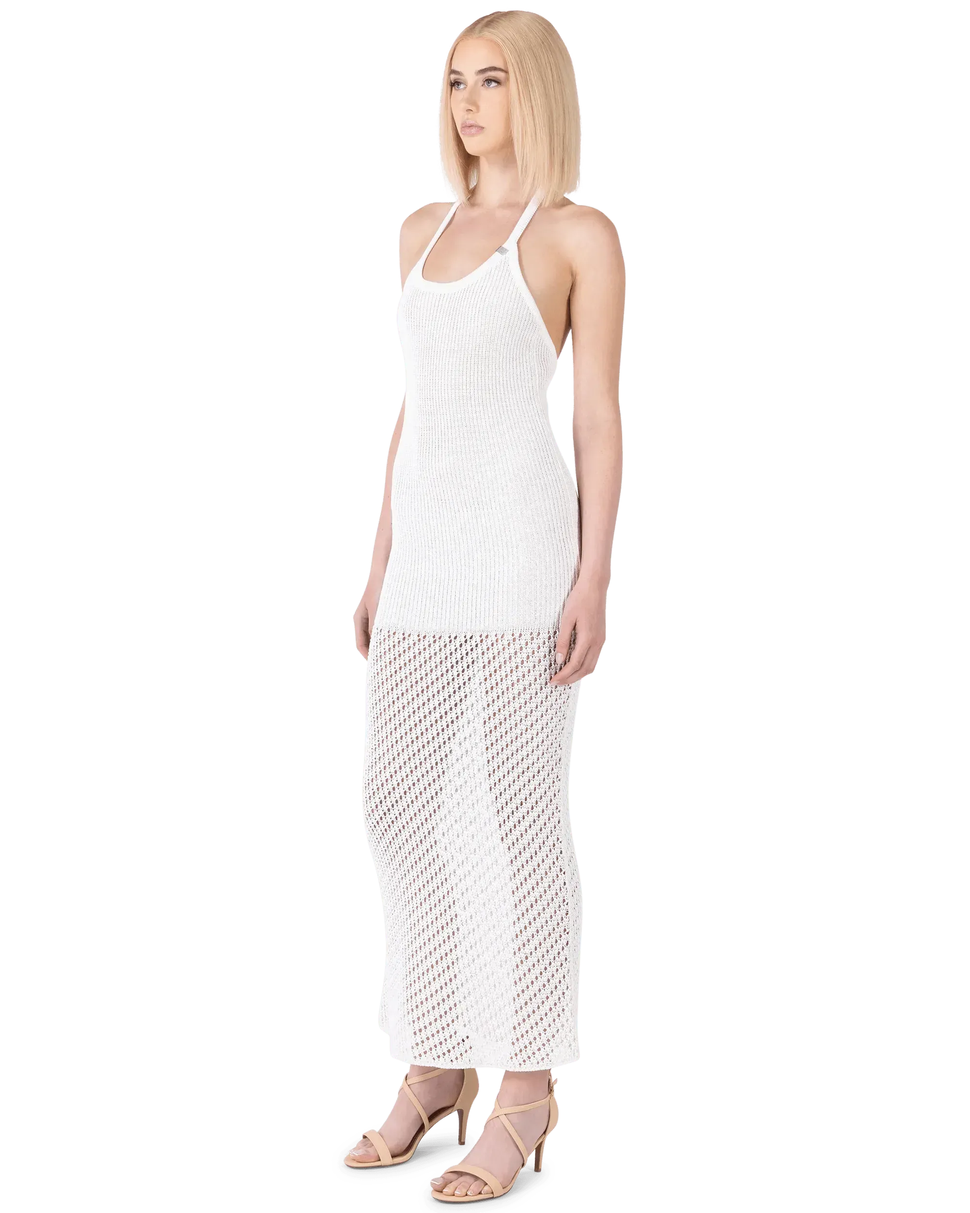 Crochet Halterneck Maxi Dress - DIHSAN