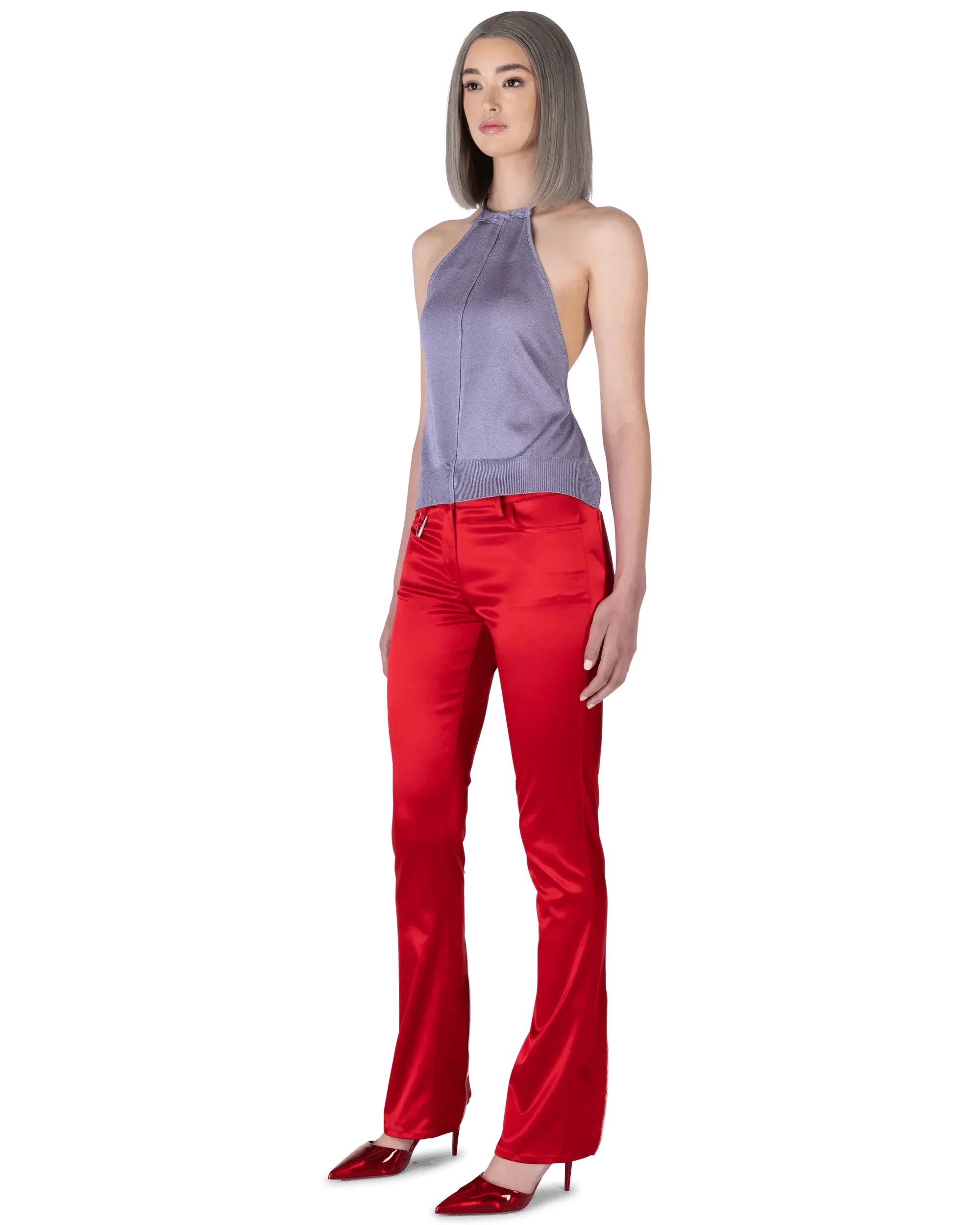 Deville Satin Cigarette Pants - DIHSAN