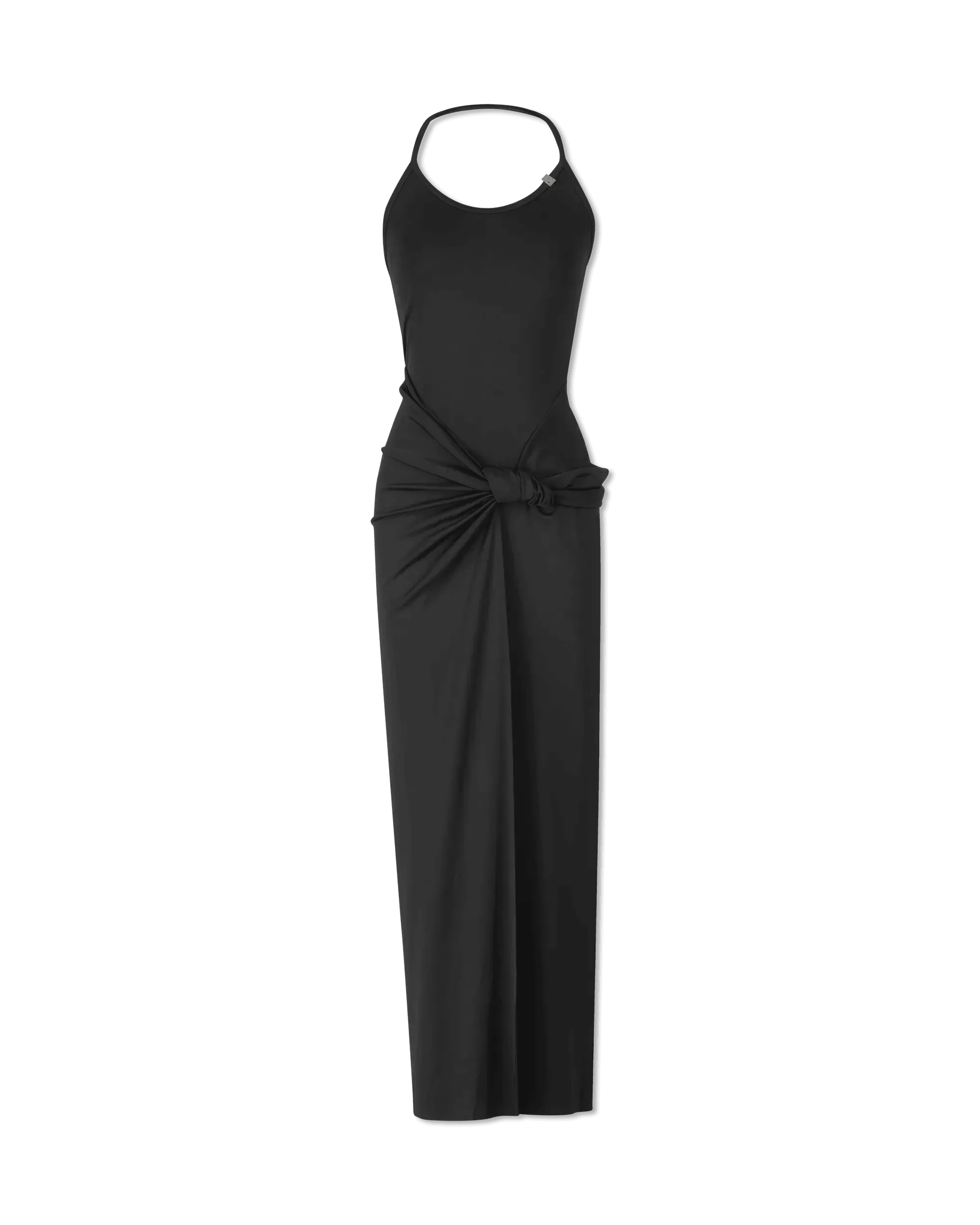 Halter Front Knotted Maxi Dress - DIHSAN
