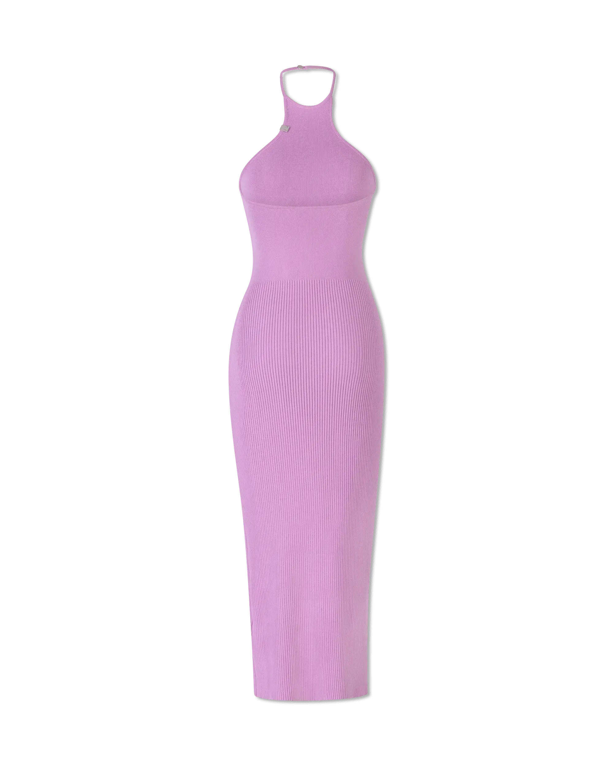 Ribbed Knit Halterneck Tank Maxi Dress - DIHSAN