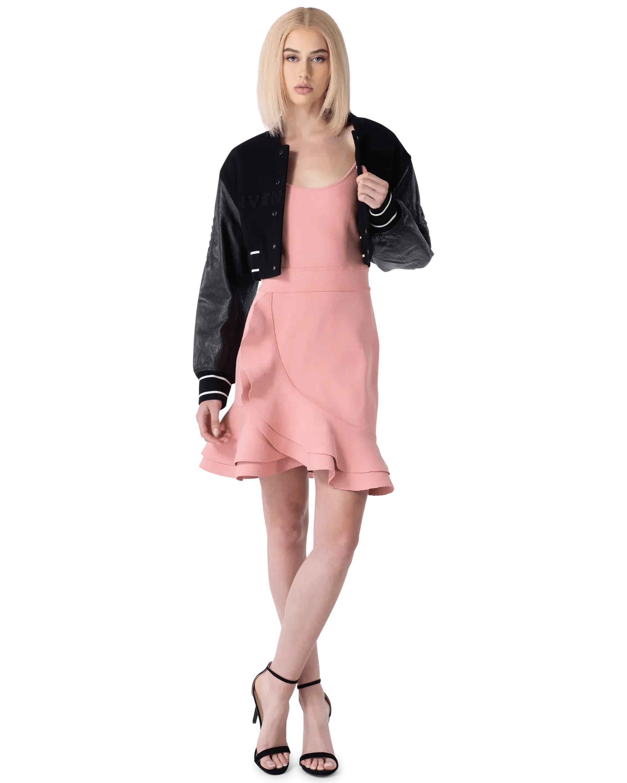 Sleeveless Knit Ruffled Mini Dress - DIHSAN