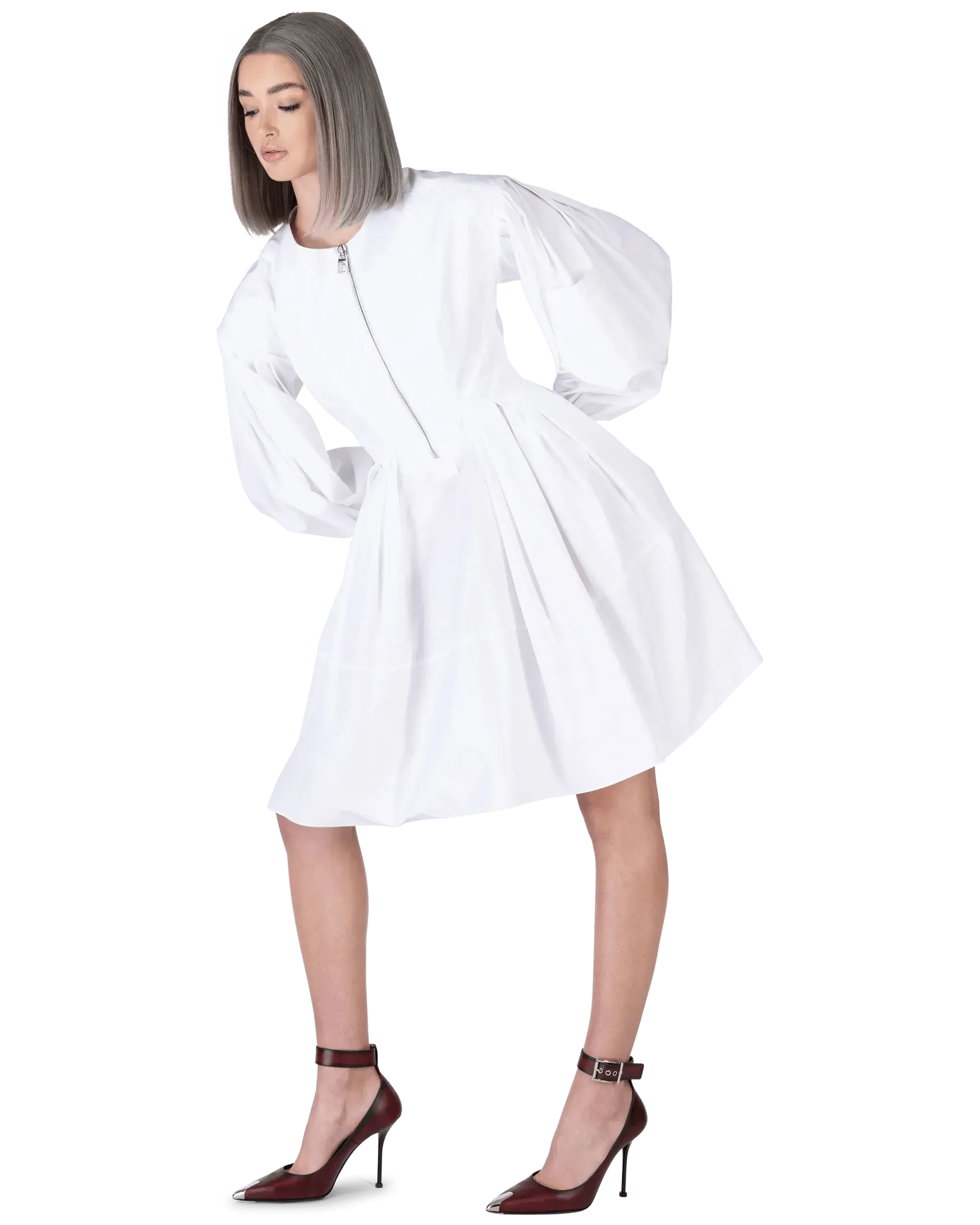 Organic Heavy Poplin Drop Cocoon Dress - DIHSAN