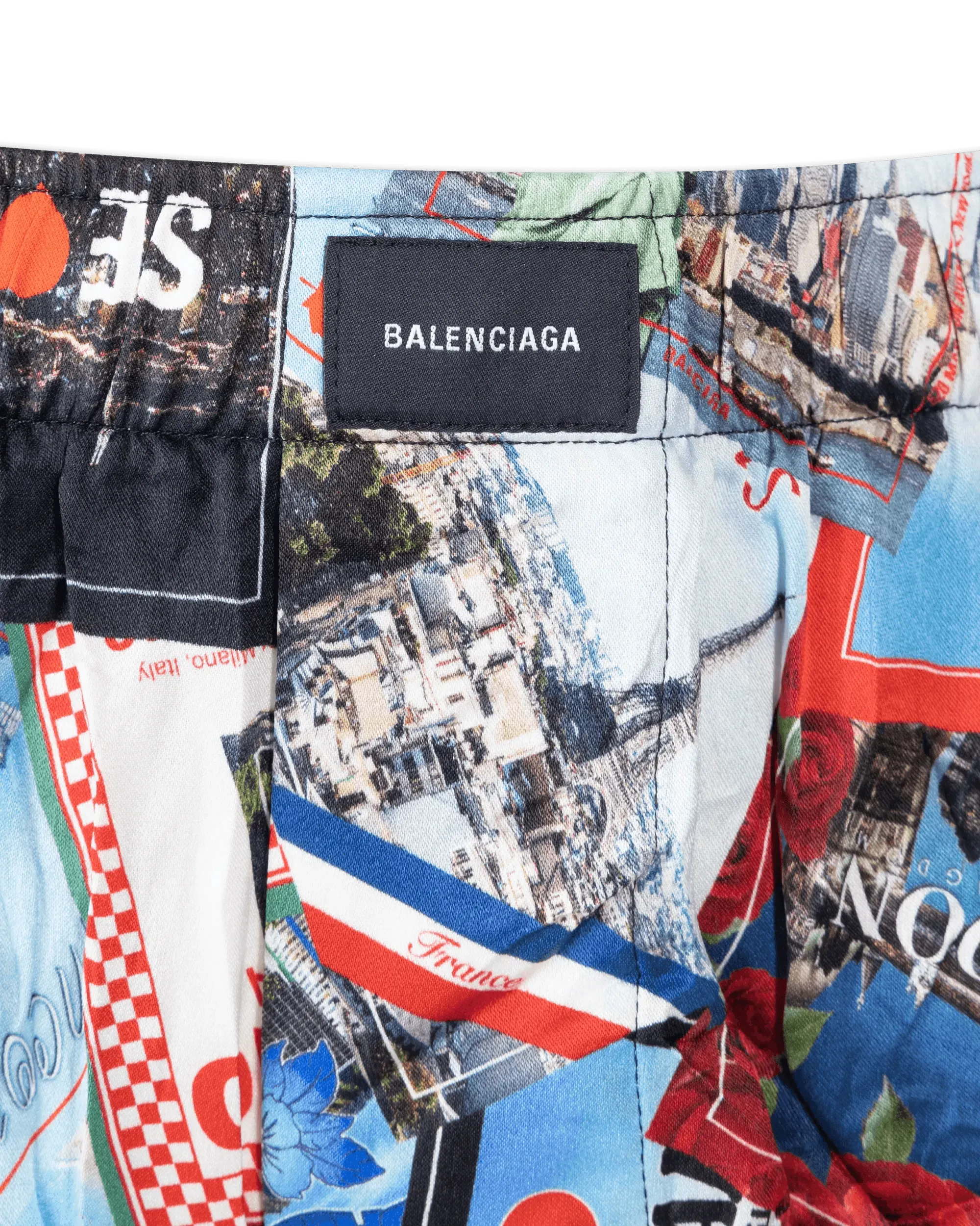 Mix Scarves Silk Pyjama Shorts - DIHSAN