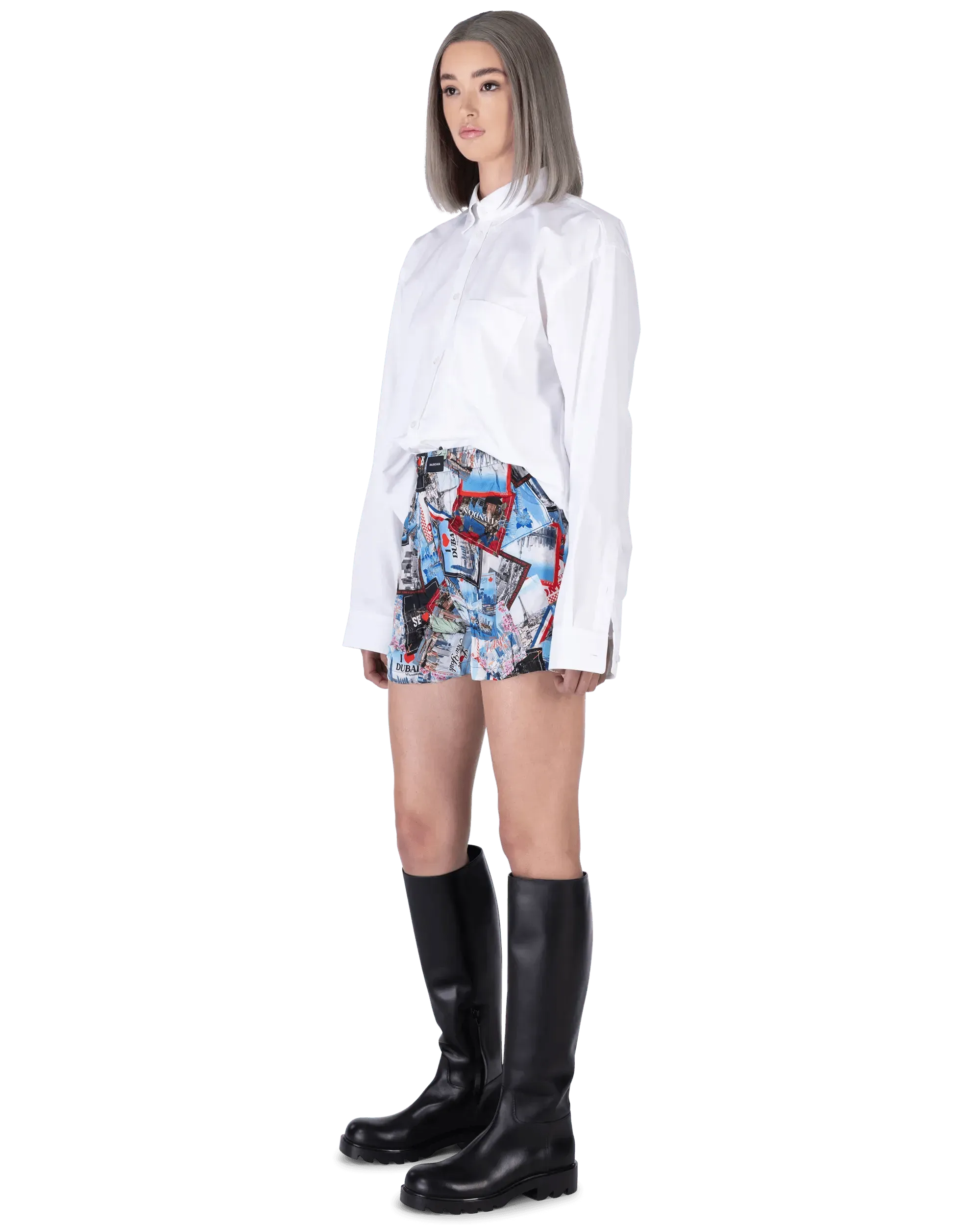 Mix Scarves Silk Pyjama Shorts - DIHSAN