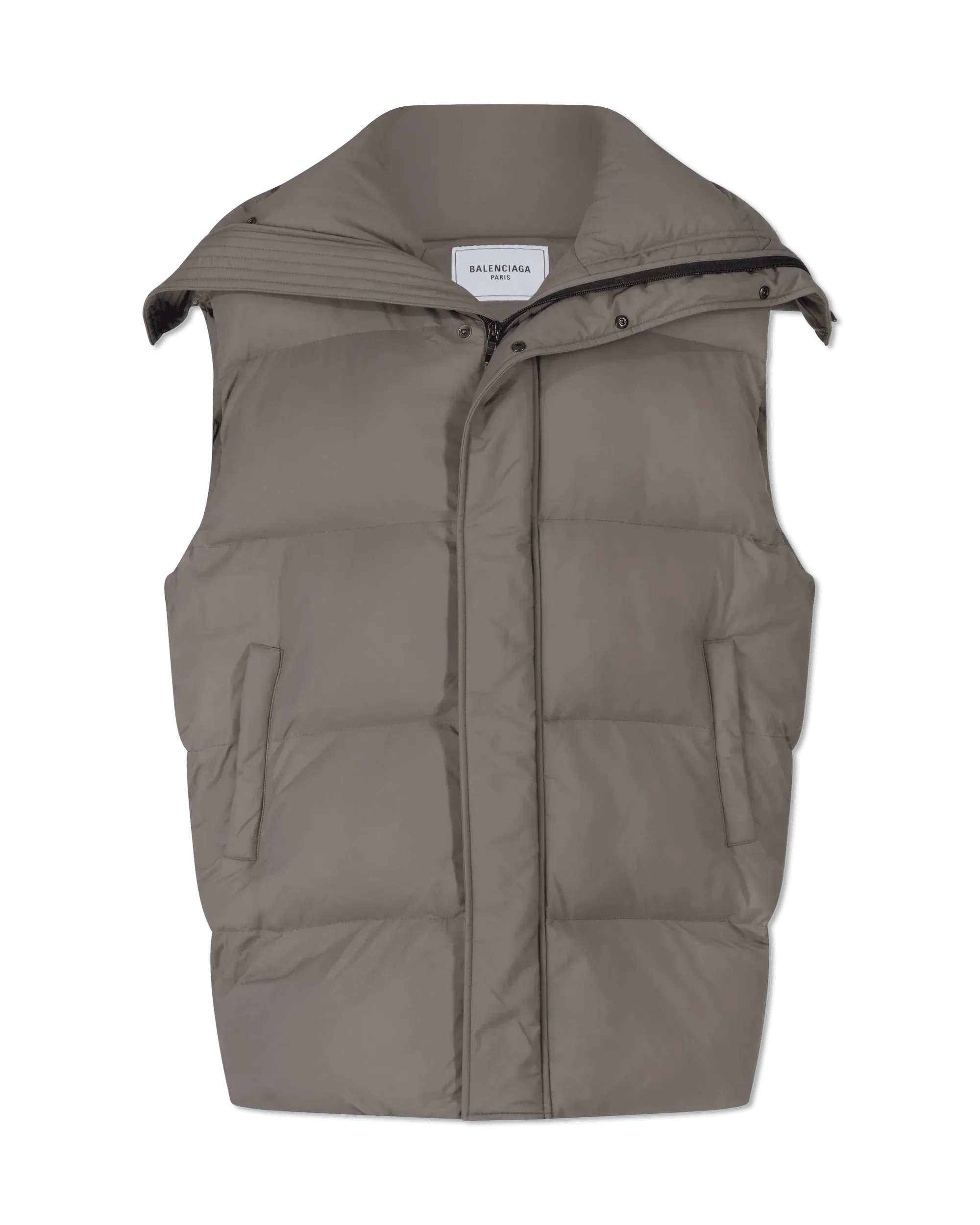 Nylon Canvas Sleeveless CB Puffer Jacket - DIHSAN