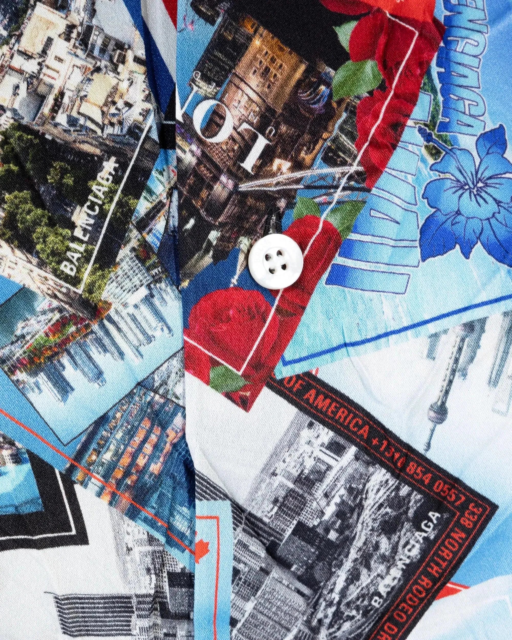 Mix Scarves Silk Short Sleeve Shirt - DIHSAN