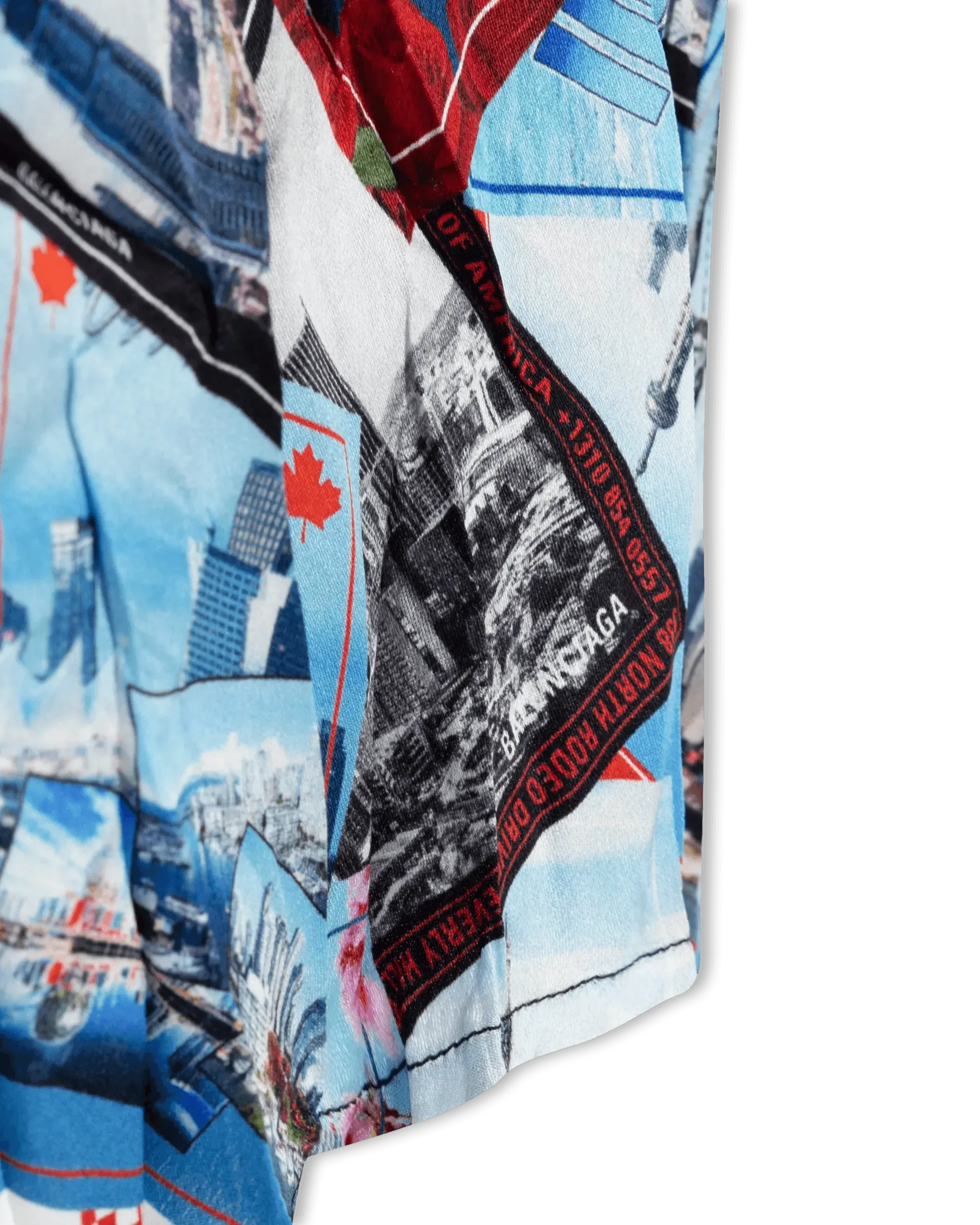 Mix Scarves Silk Short Sleeve Shirt - DIHSAN