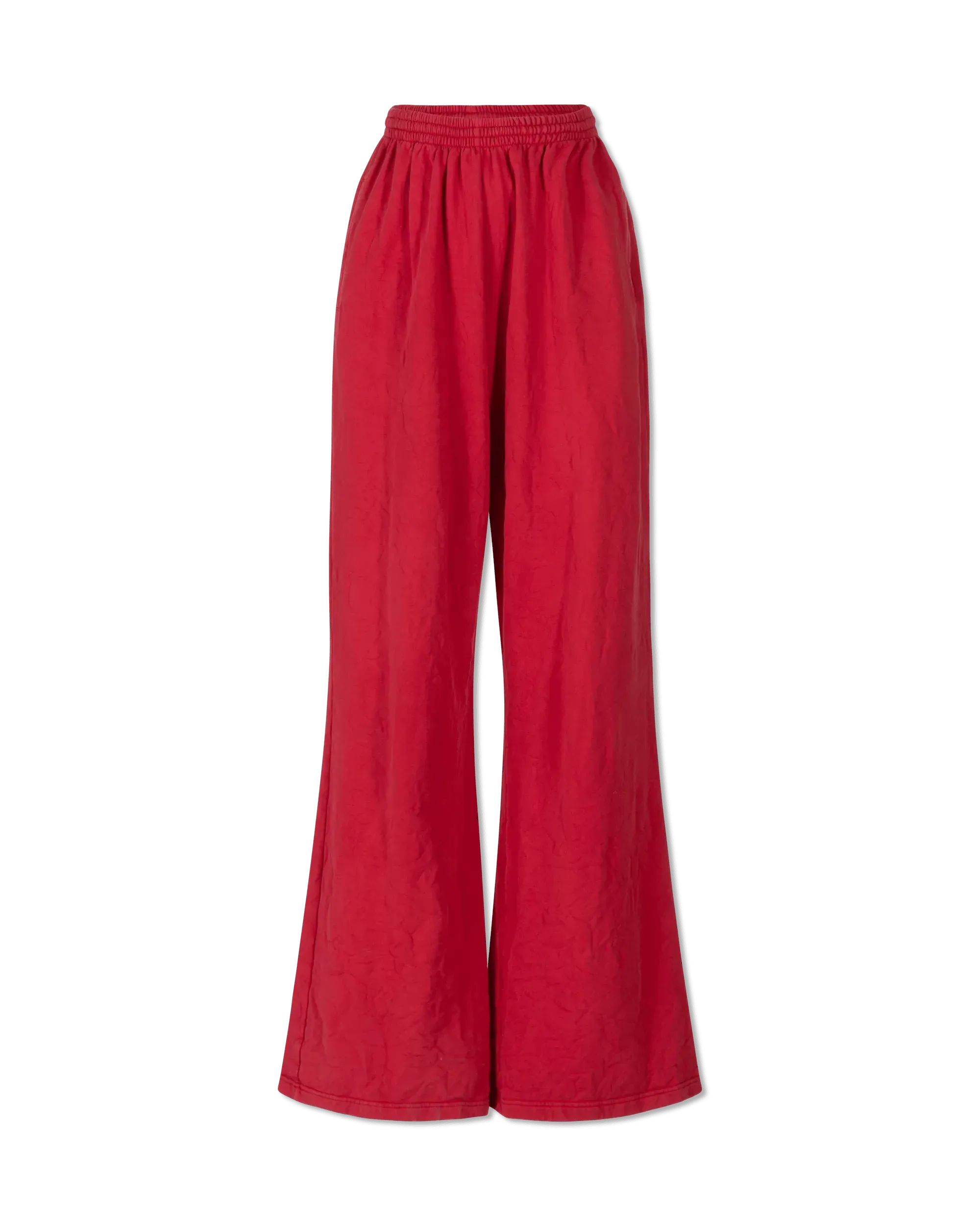 Red Cotton Molleton Extra Long Pants by Balenciaga | DIHSAN