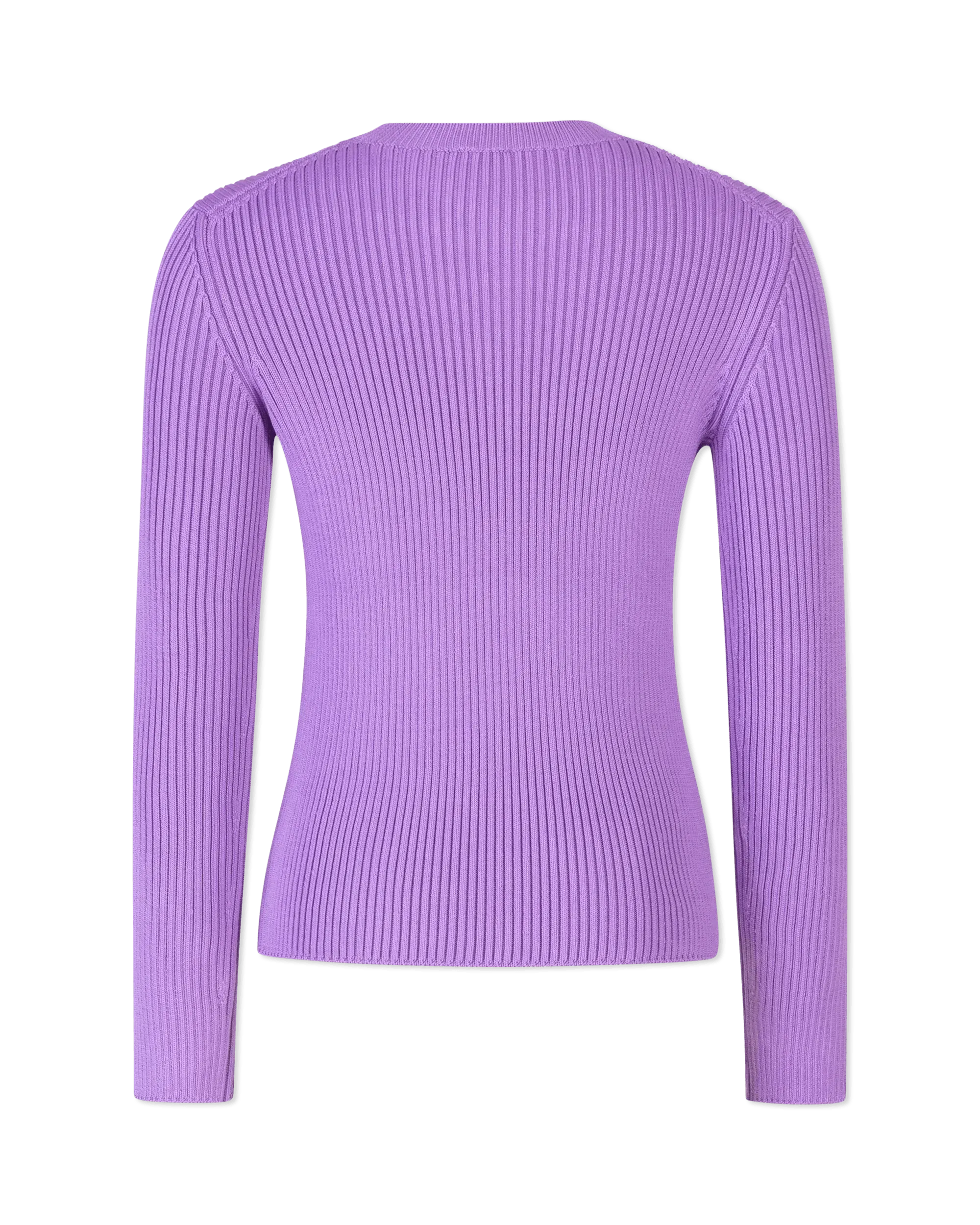 Ribbed Knit Long Sleeve Sweater - DIHSAN