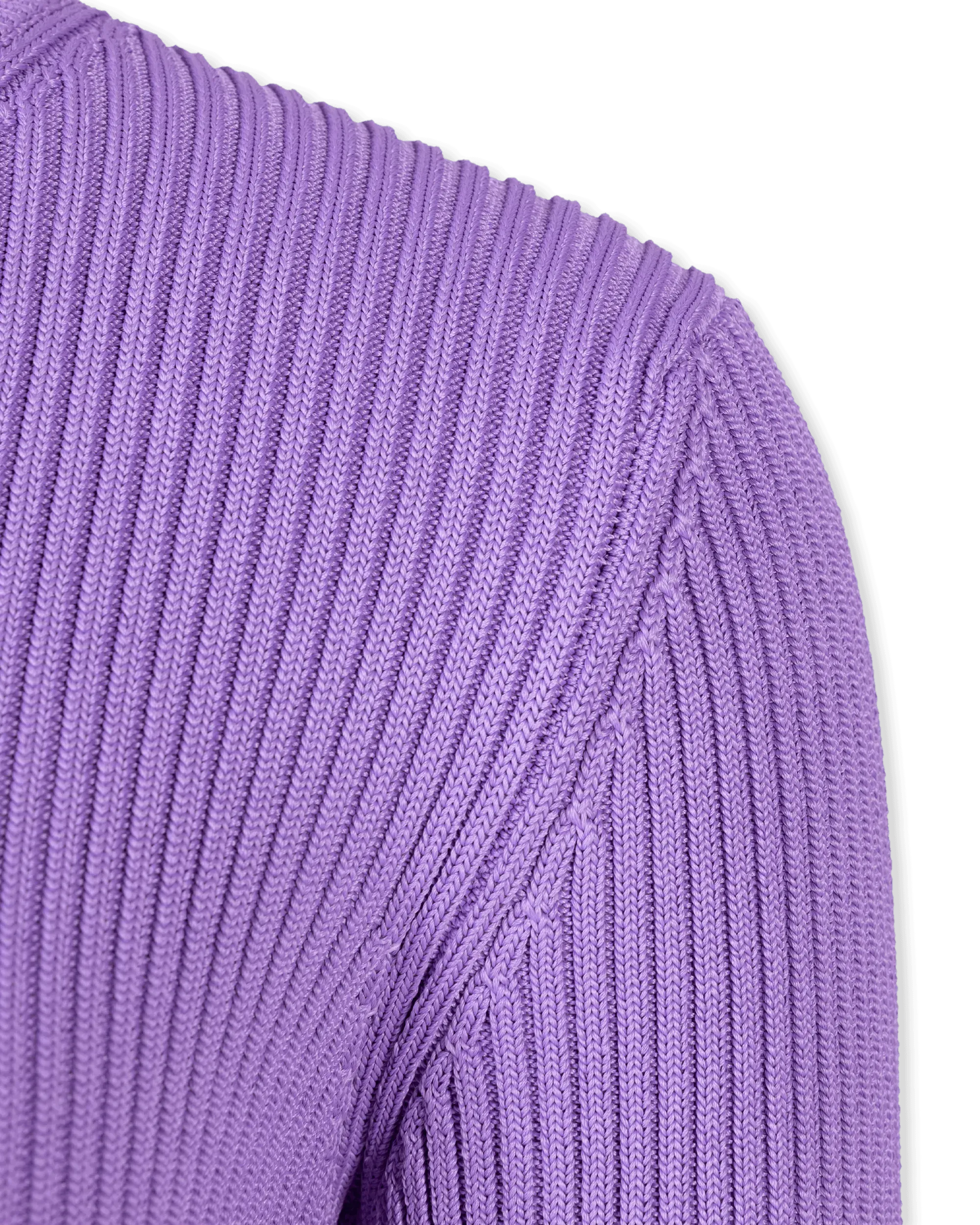 Ribbed Knit Long Sleeve Sweater - DIHSAN