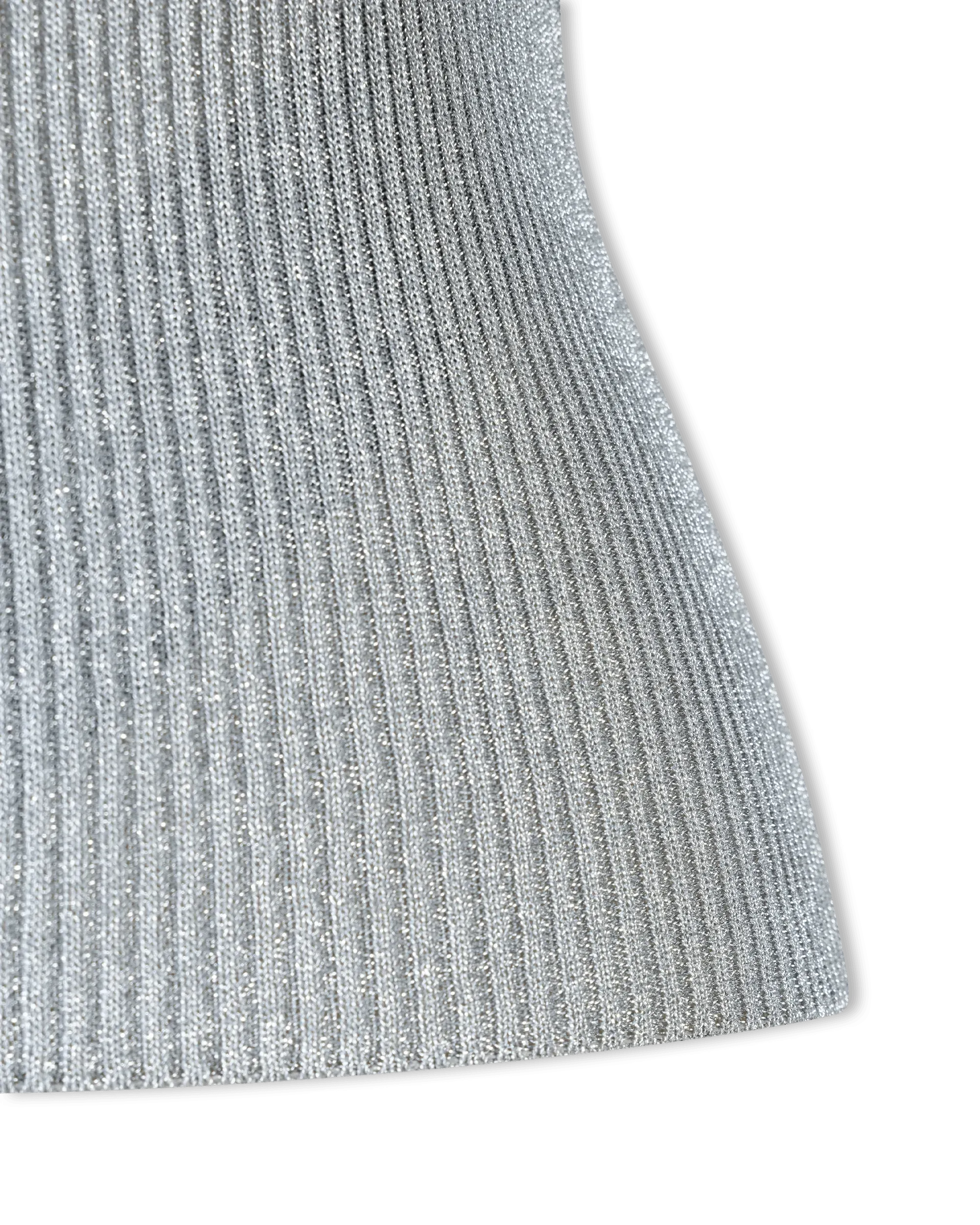 Silver Viscose Blend Metallic Ribbed Lurex Sweater by Balenciaga | DIHSAN