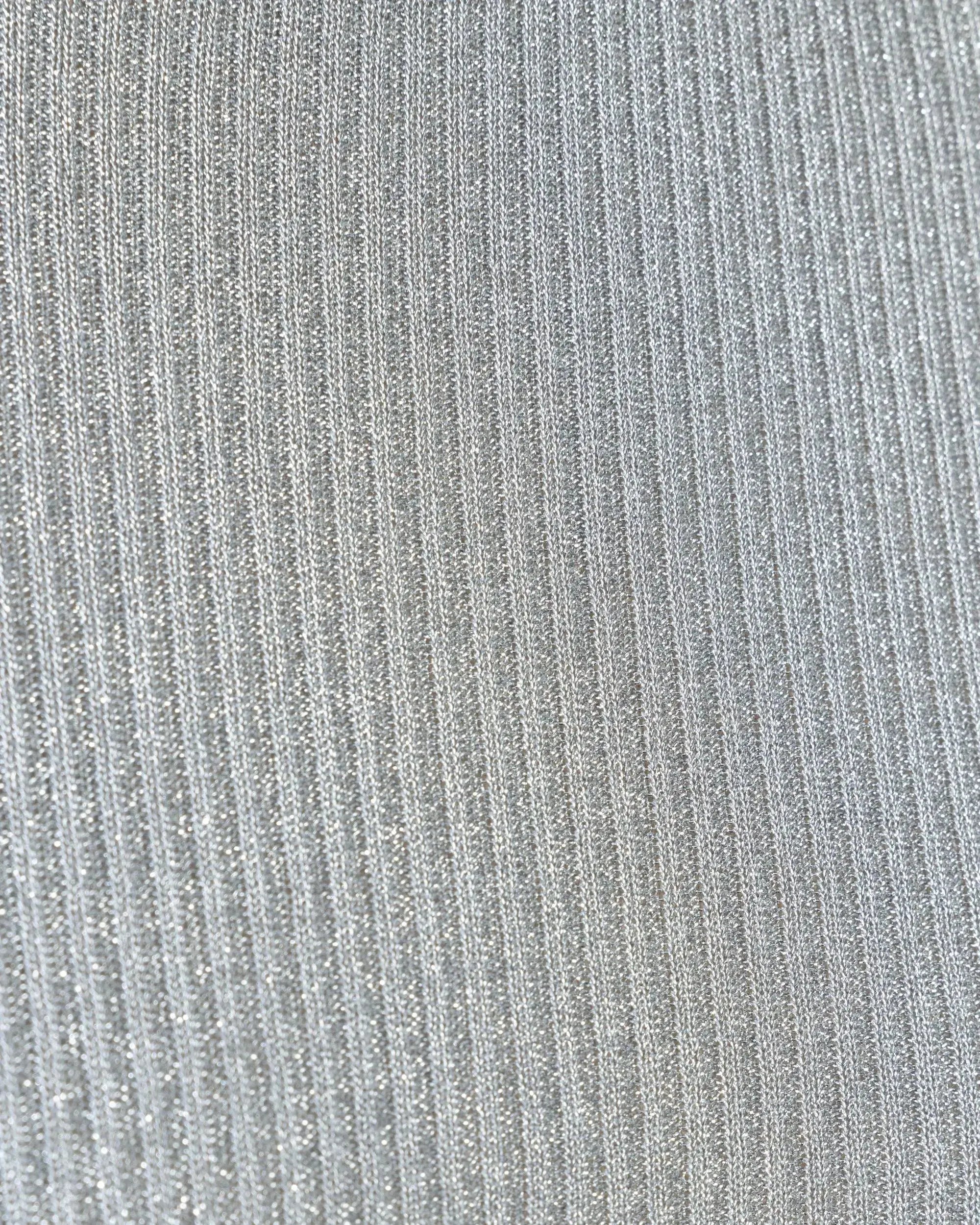 Silver Viscose Blend Metallic Ribbed Lurex Sweater by Balenciaga | DIHSAN
